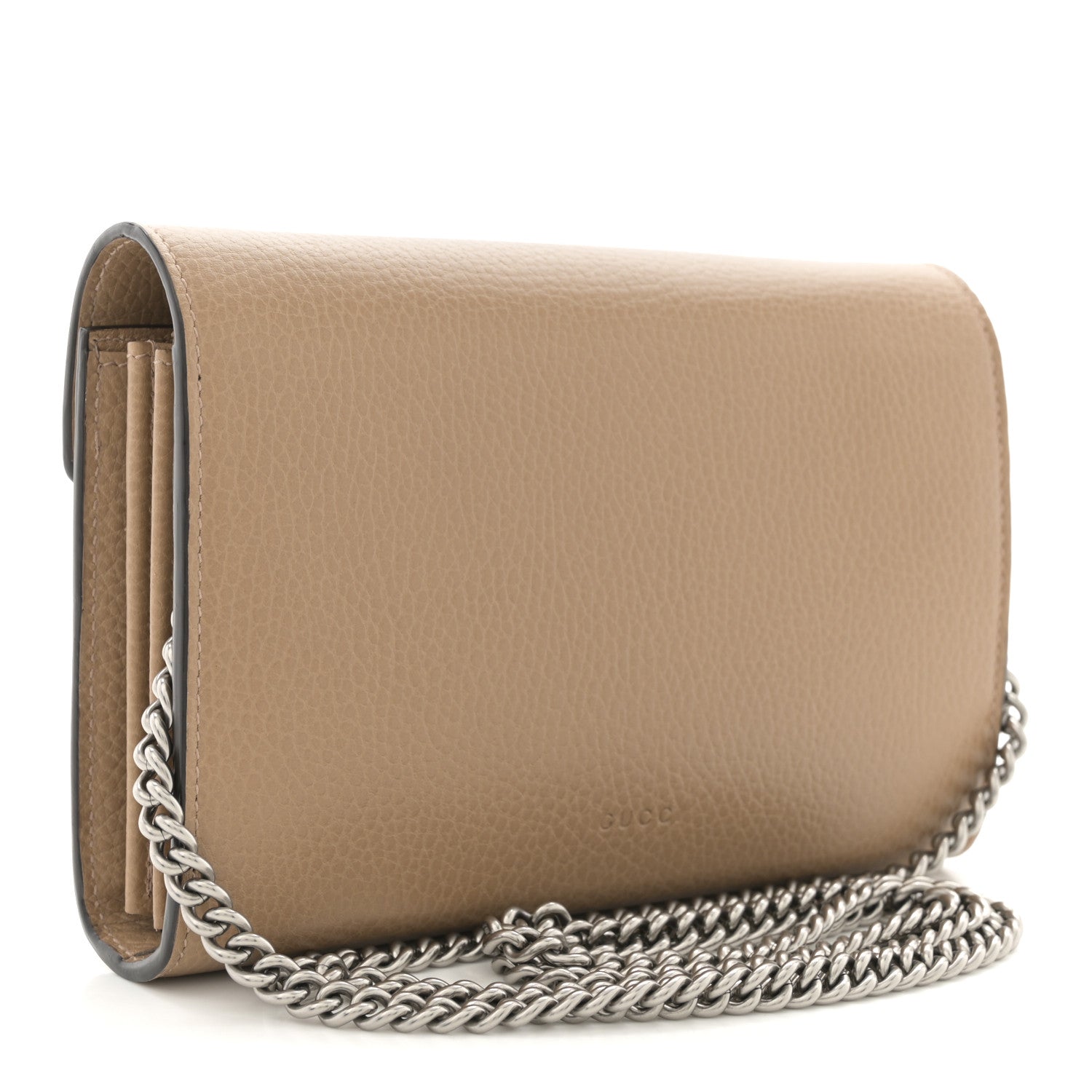 Dollar Calfskin Crystal Mini Dionysus Chain Wallet Natural Tan Black Diamond