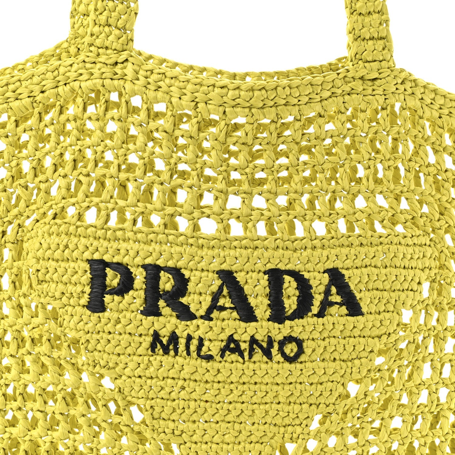 Yarn Raffia Effect Crochet Logo Embroidered Tote Bag Cedro