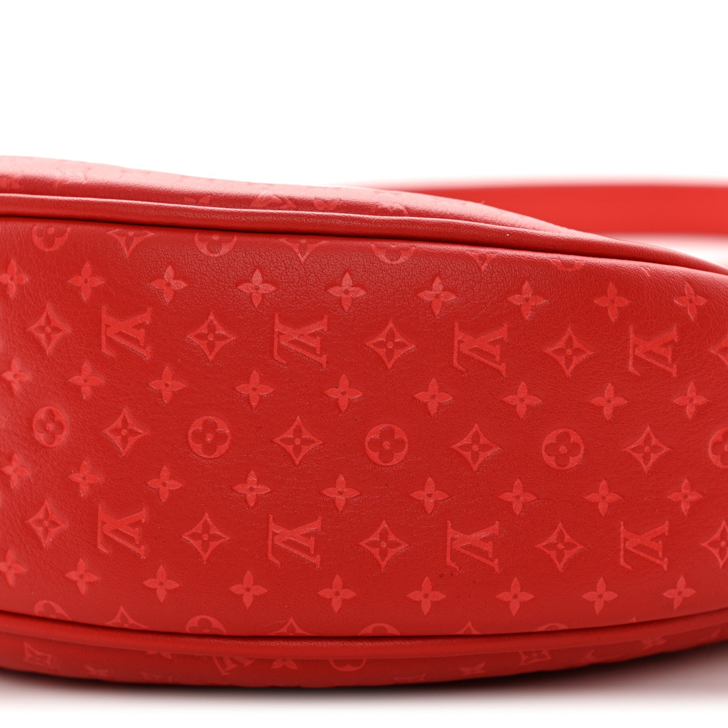 Calfskin Nanogram Embossed Loop PM Rouge