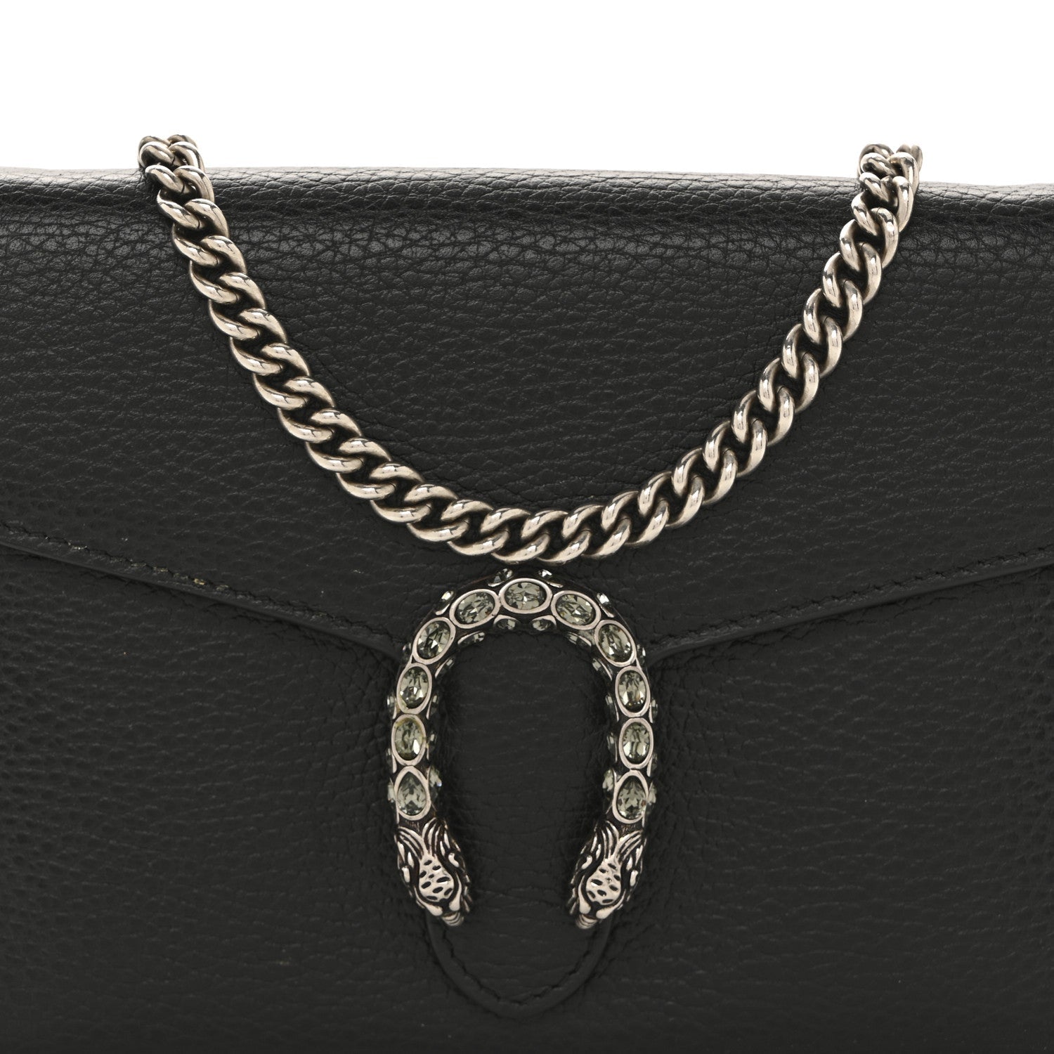Calfskin Mini Dionysus Chain Wallet Black