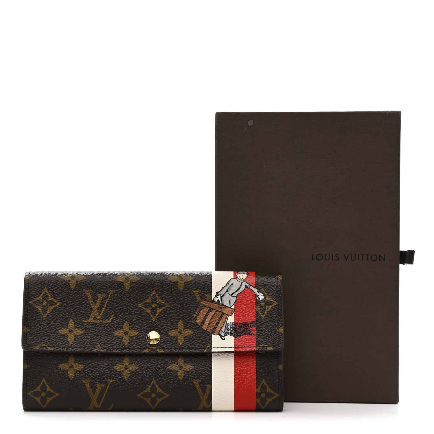 Monogram Groom Sarah Wallet Red