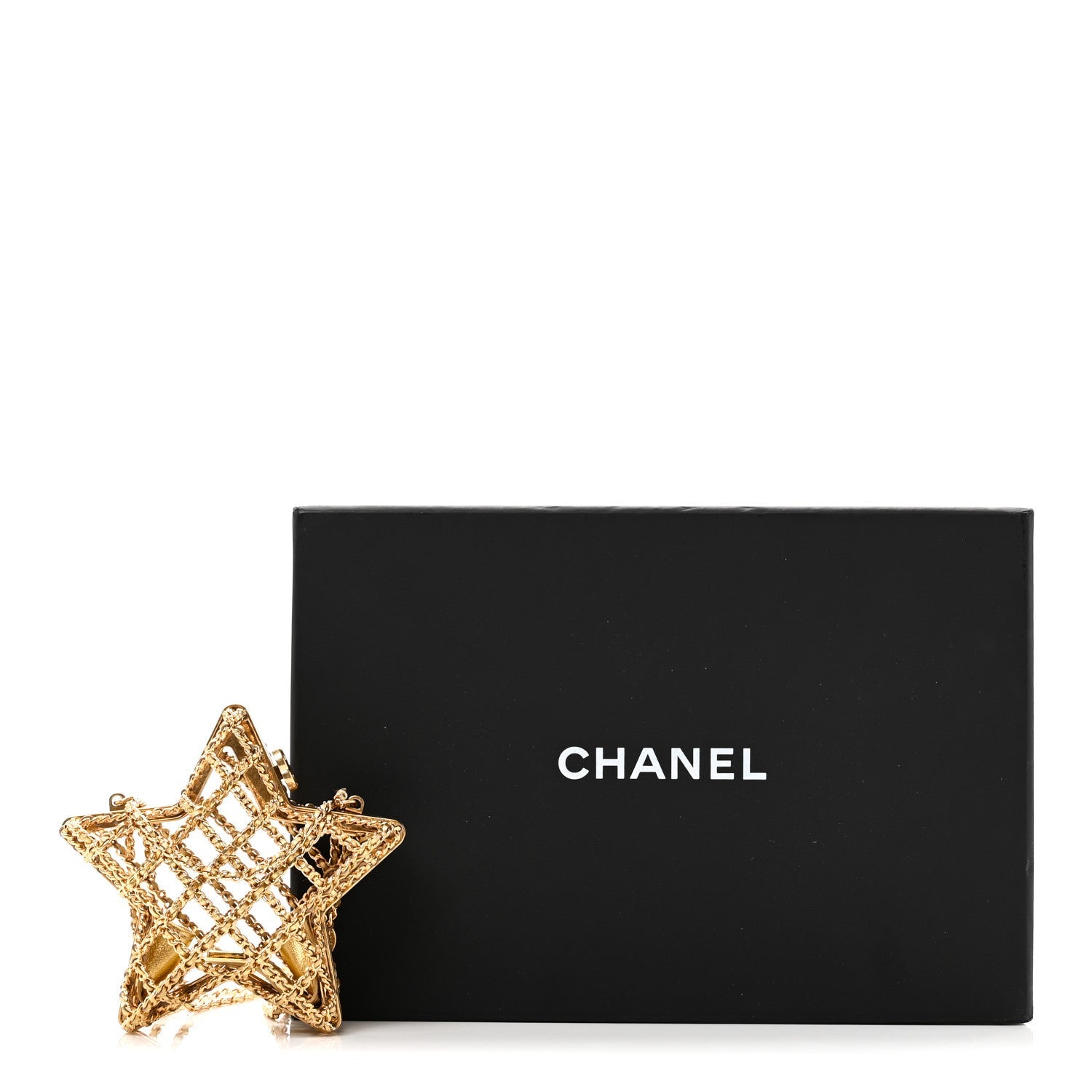 Metal CC Star Minaudiere Crossbody Gold