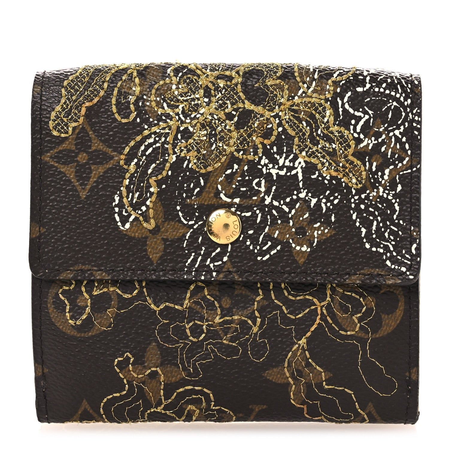 Monogram Dentelle Elise Wallet Gold