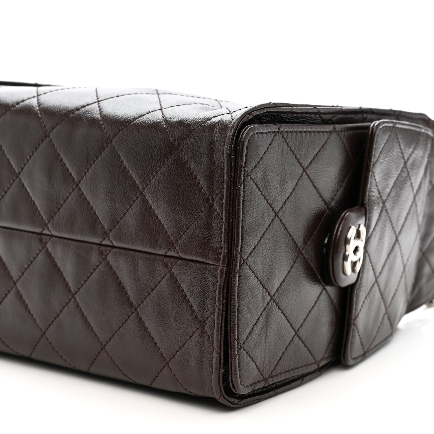 Caviar Quilted Small Chanel 25 Handbag Dark Brown