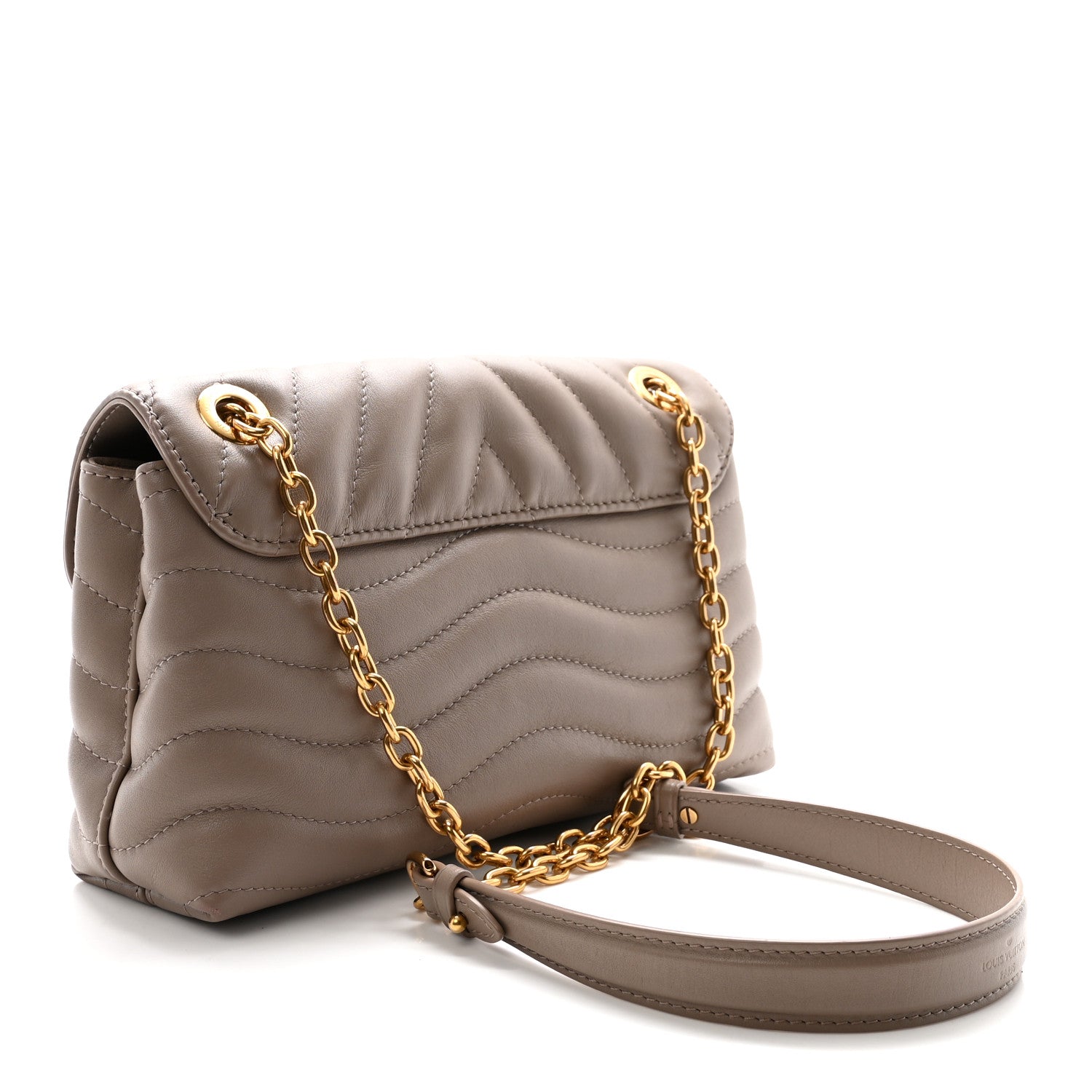 Calfskin LV New Wave Chain Bag Taupe