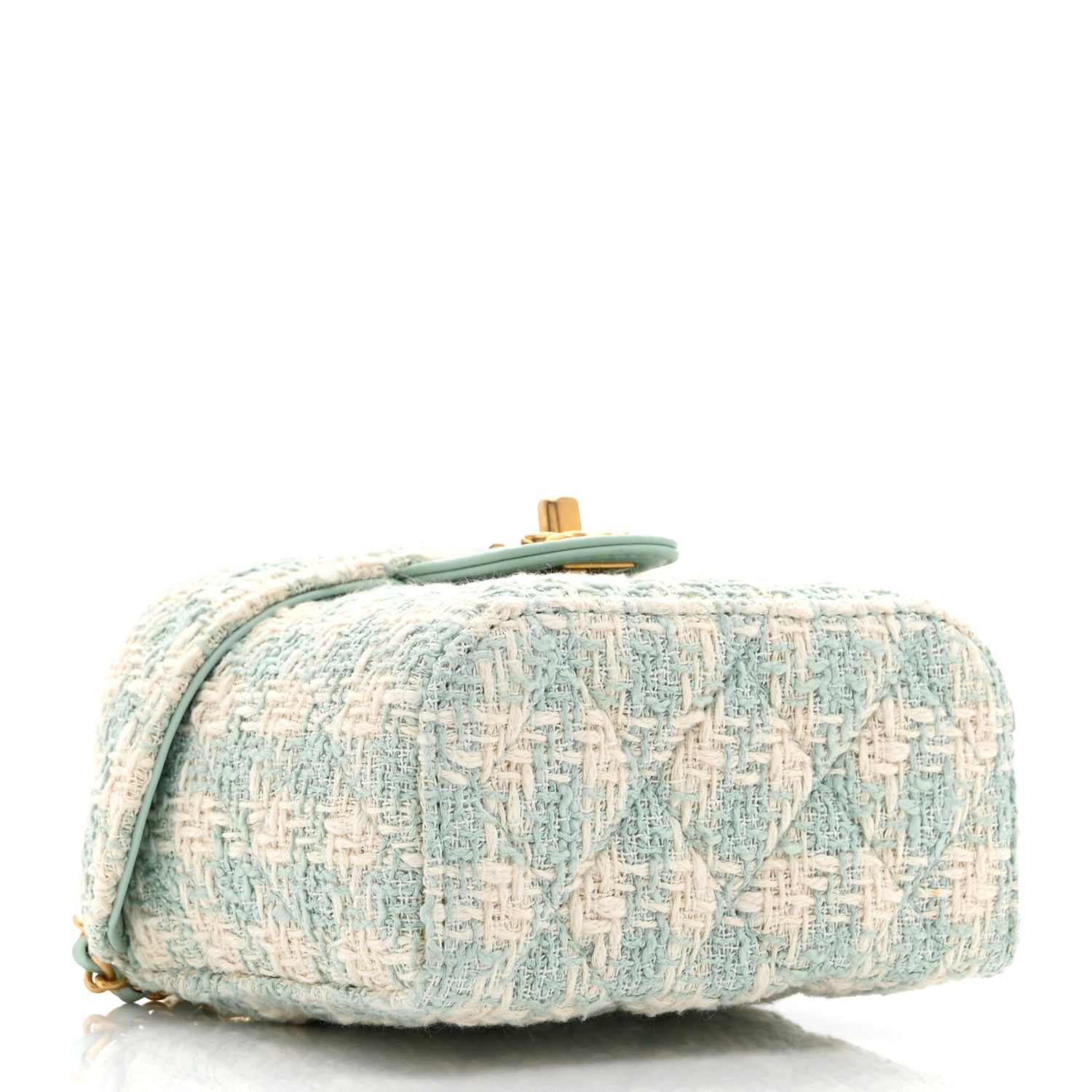 Tweed Handle Crush Small Vanity Case Light Green