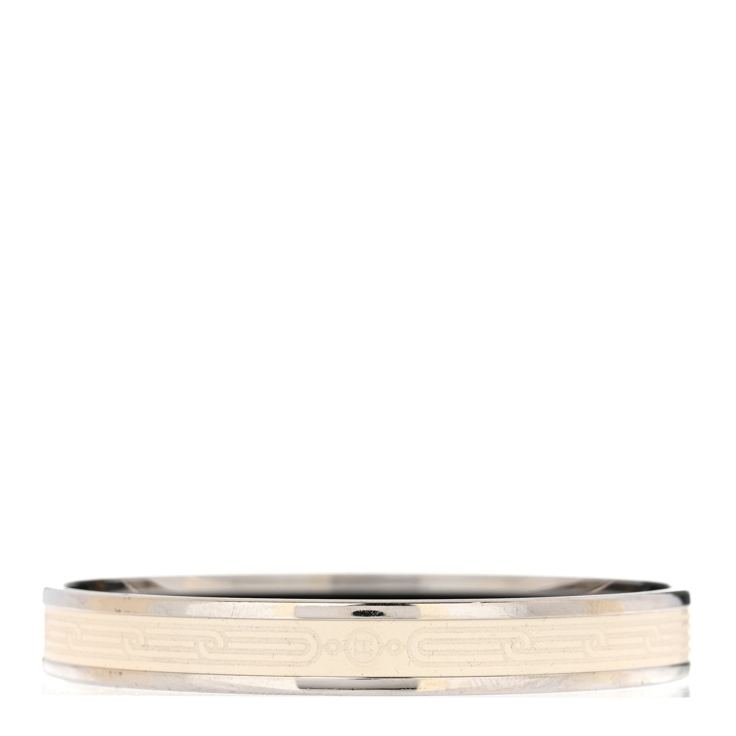 Enamel Printed Narrow Sellier Bracelet 65 White