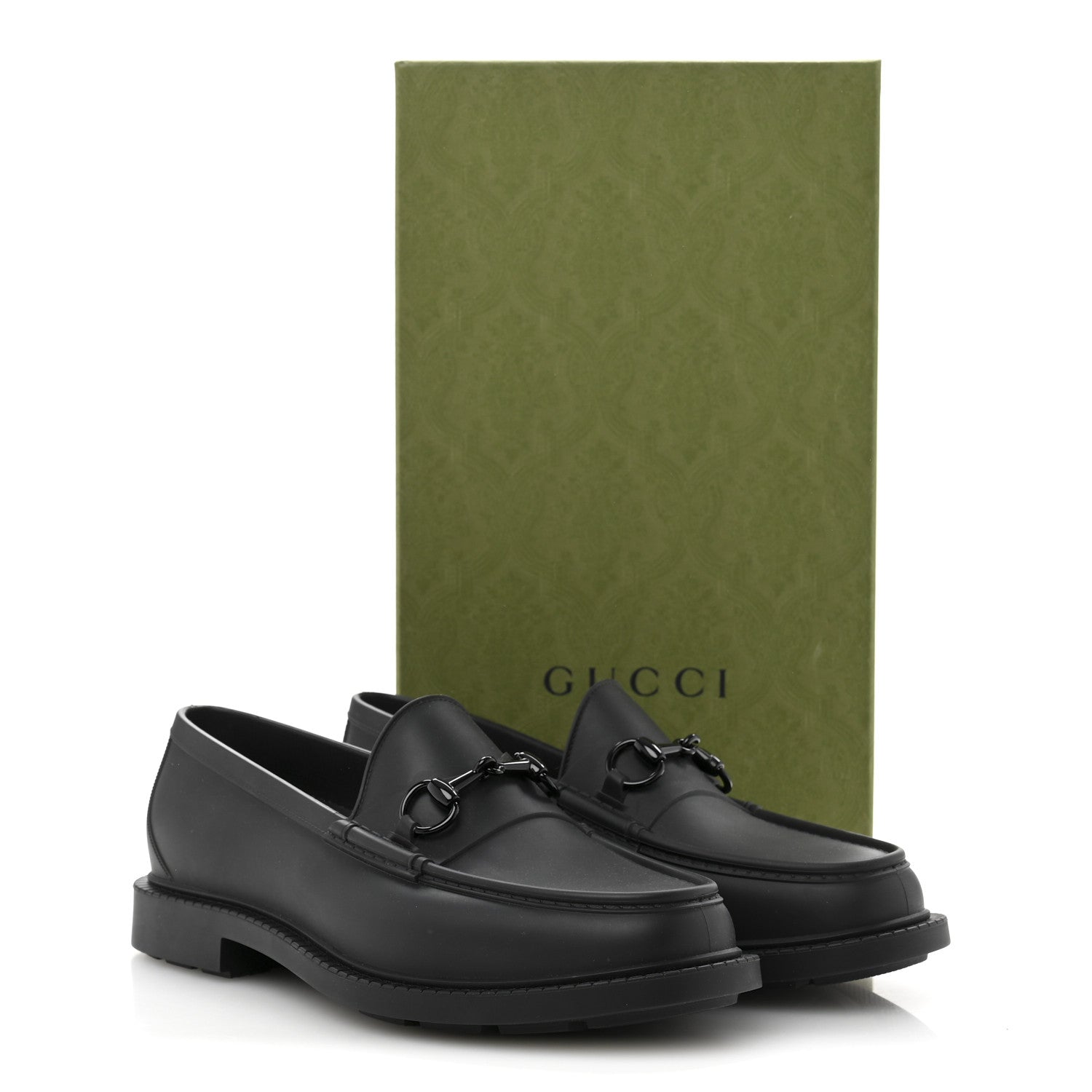Rubber Enamel Horsebit Mens Loafers 9 Black