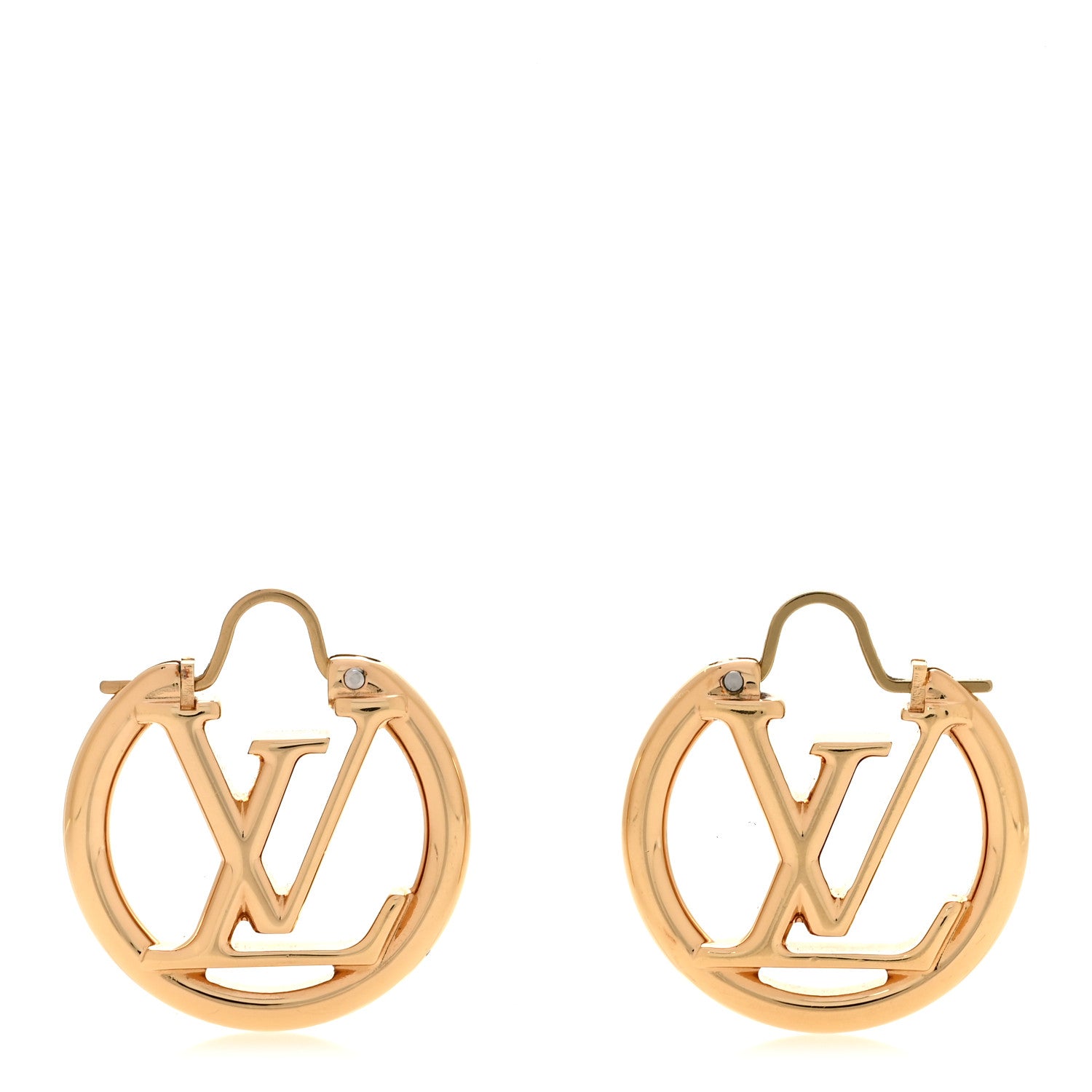 Metal Small Louise Hoop Earrings Gold