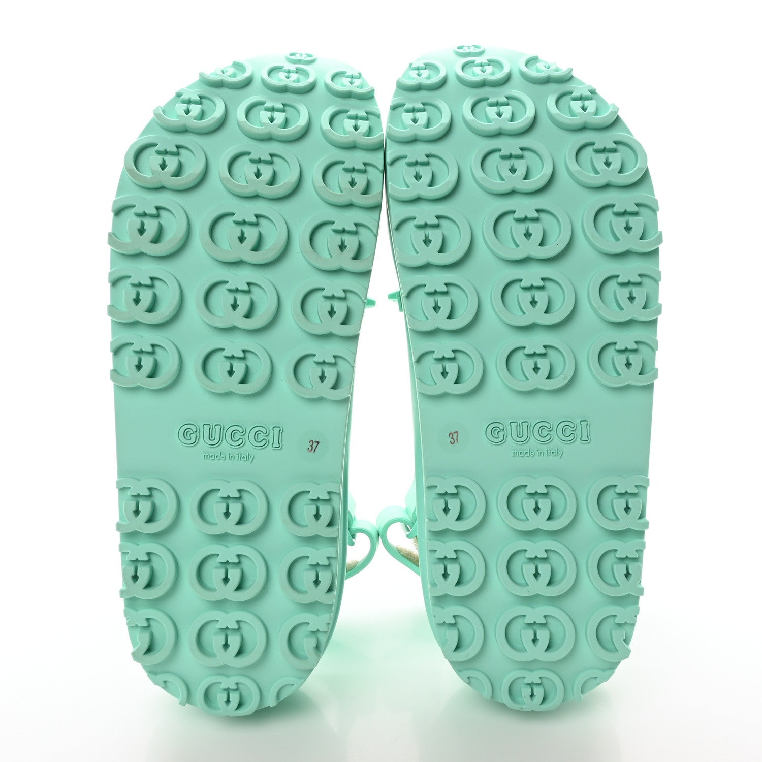 Soft Rubber Horsebit Womens Slingback Sandals 37 Teal Cyan