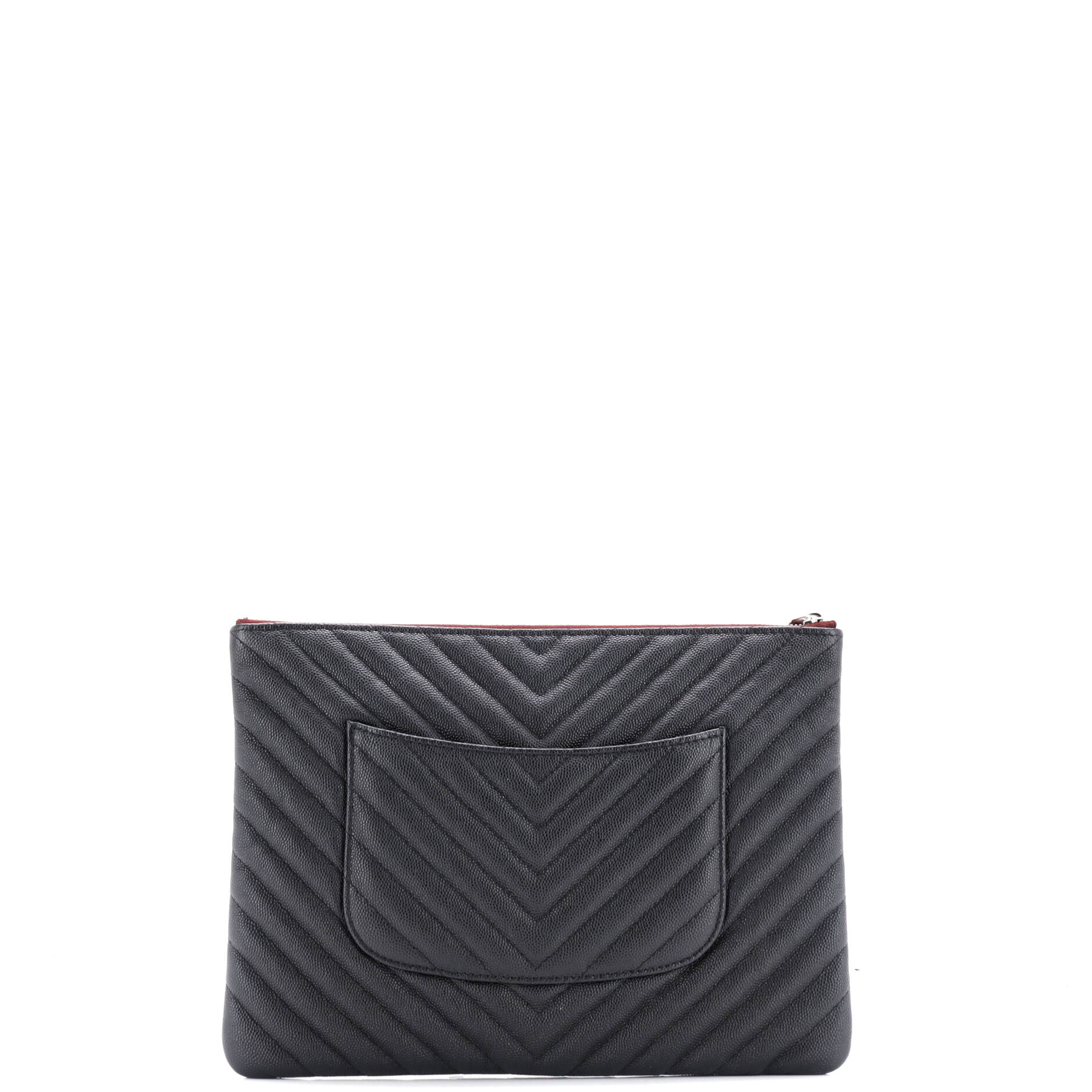 O Case Clutch Chevron Caviar Medium