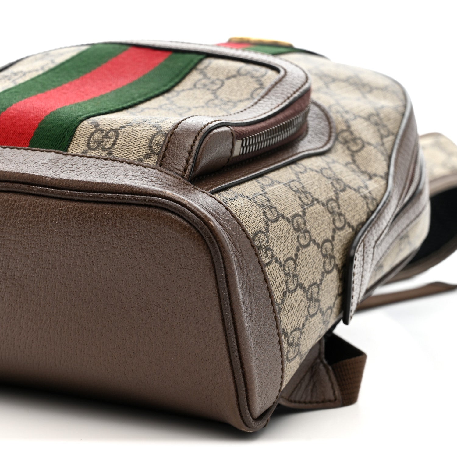 GG Supreme Monogram Calfskin Web Small Ophidia Day Backpack Beige Ebony New Acero