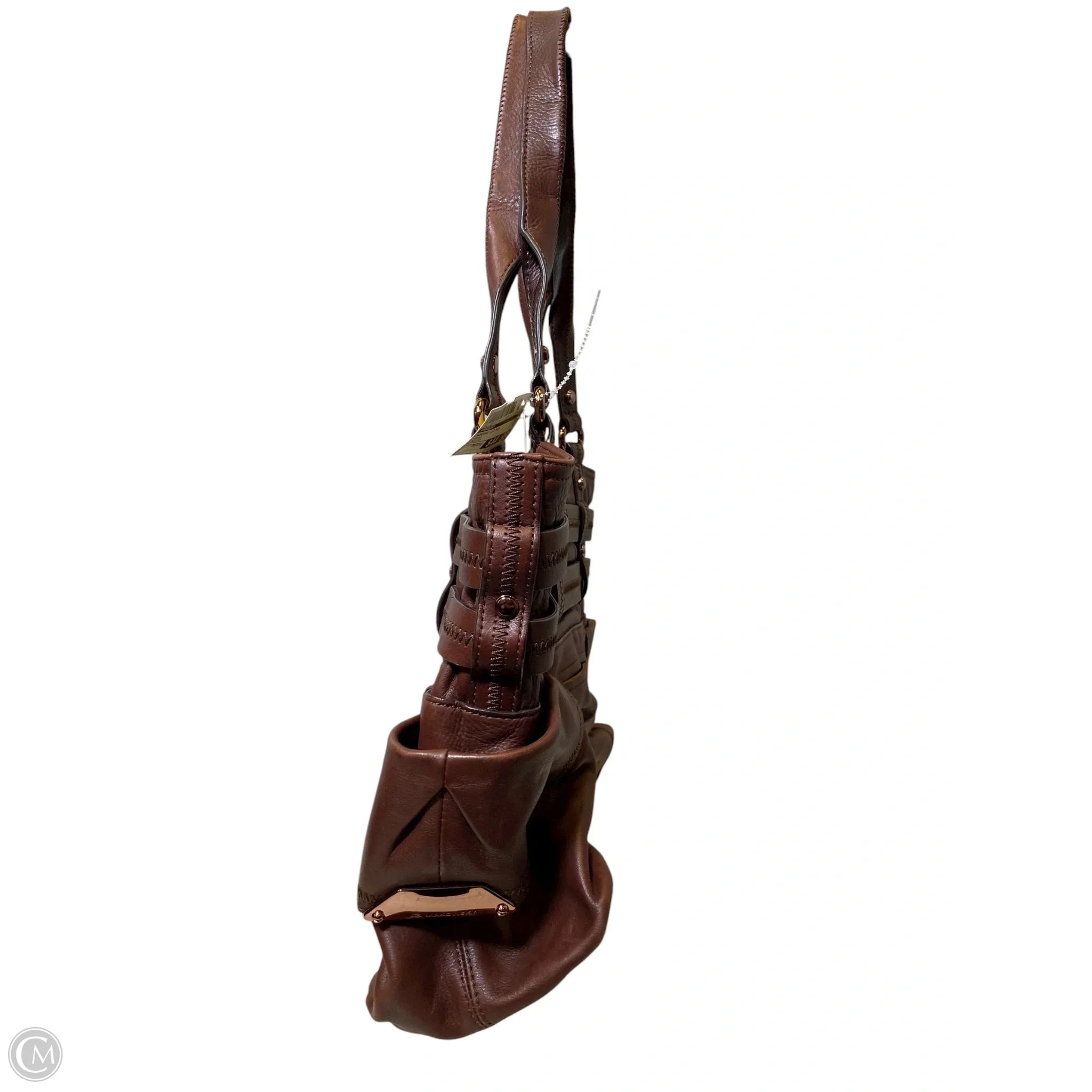 Handbag Leather By Makowsky, Size: Medium
