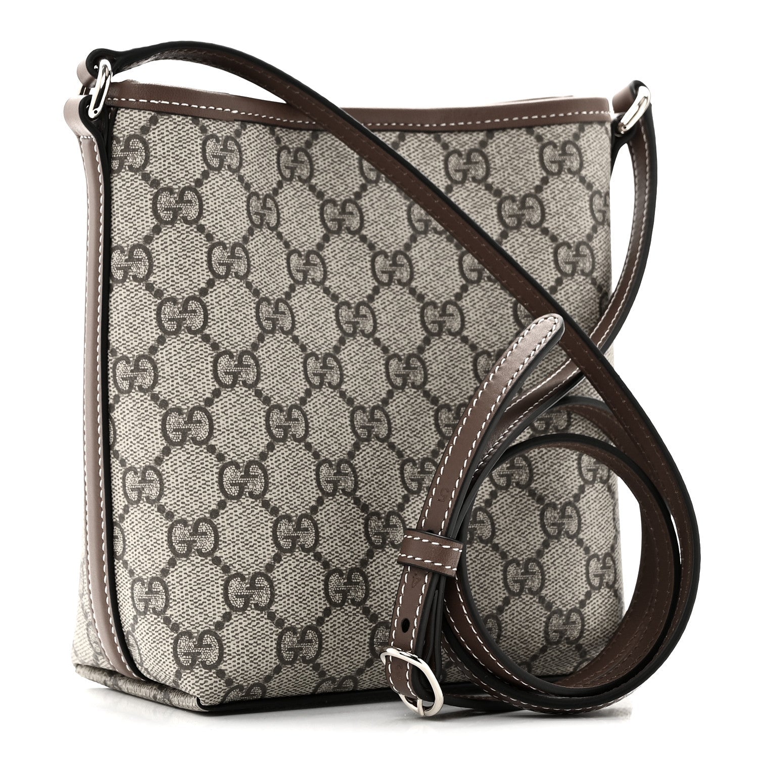 GG Supreme Monogram Emblem Nano Shoulder Bag Beige Ebony Sundial