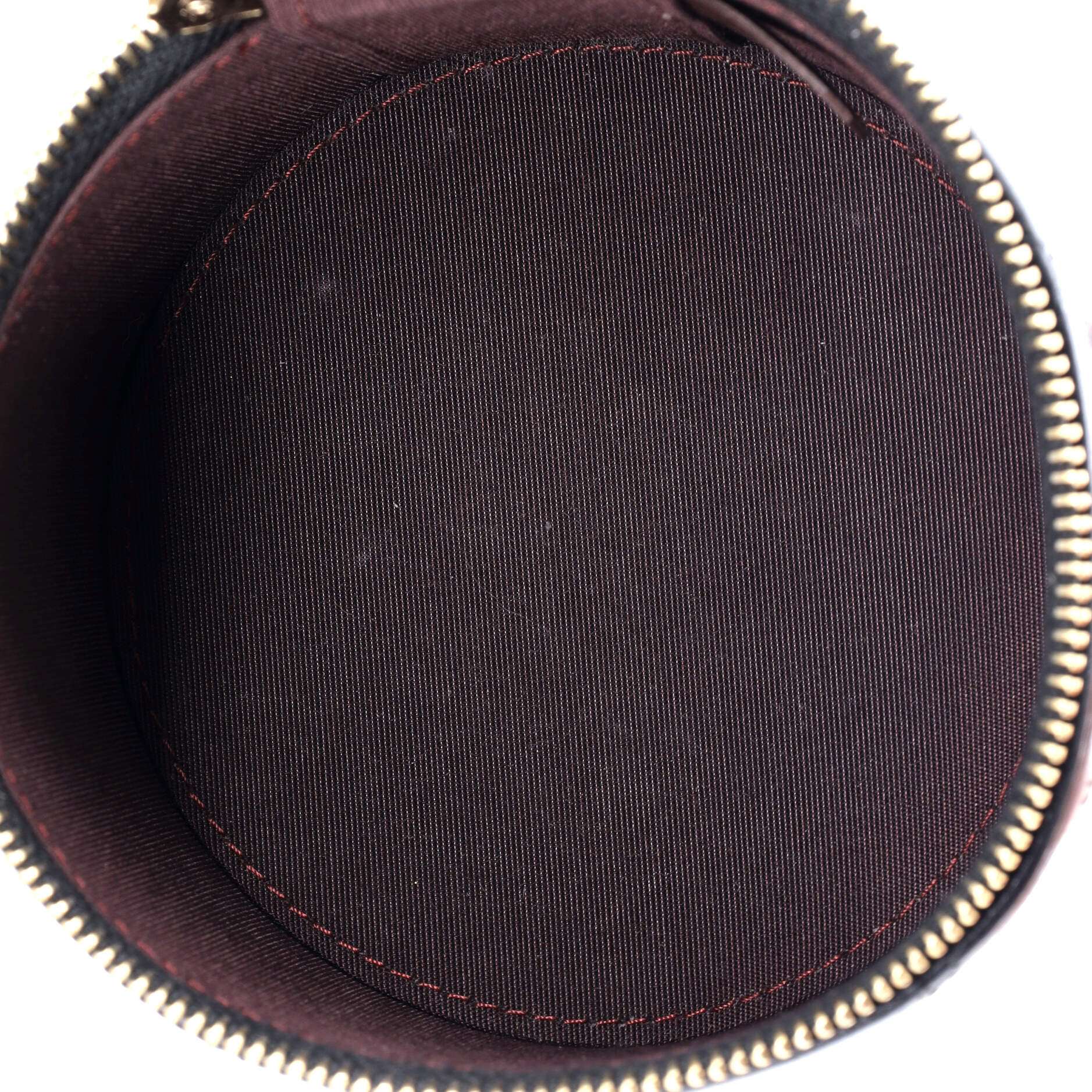 CC Round Vanity Case with Chain Quilted Lambskin Mini