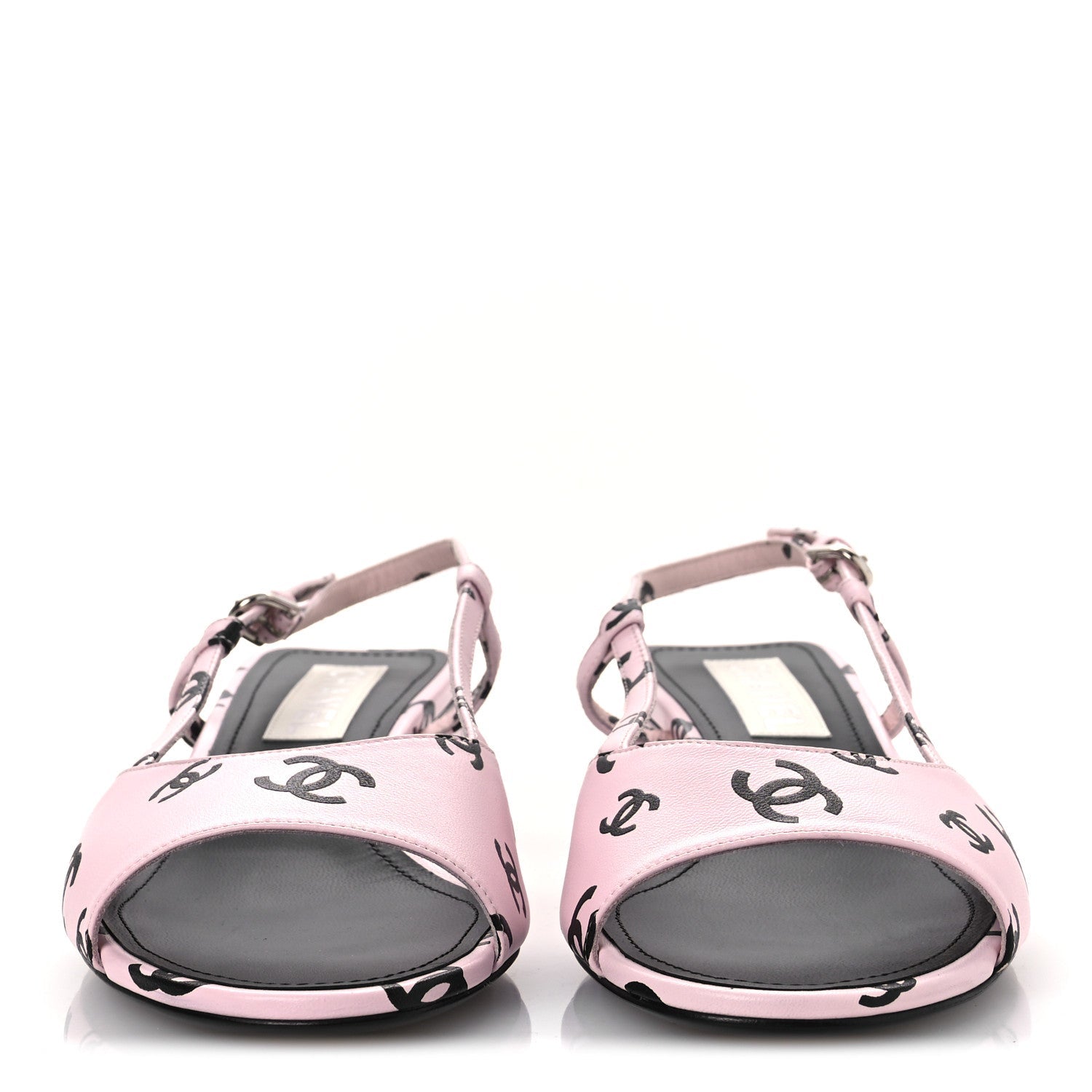 Printed Lambskin Coco Beach Sligback Sandals 40 Light Pink Black
