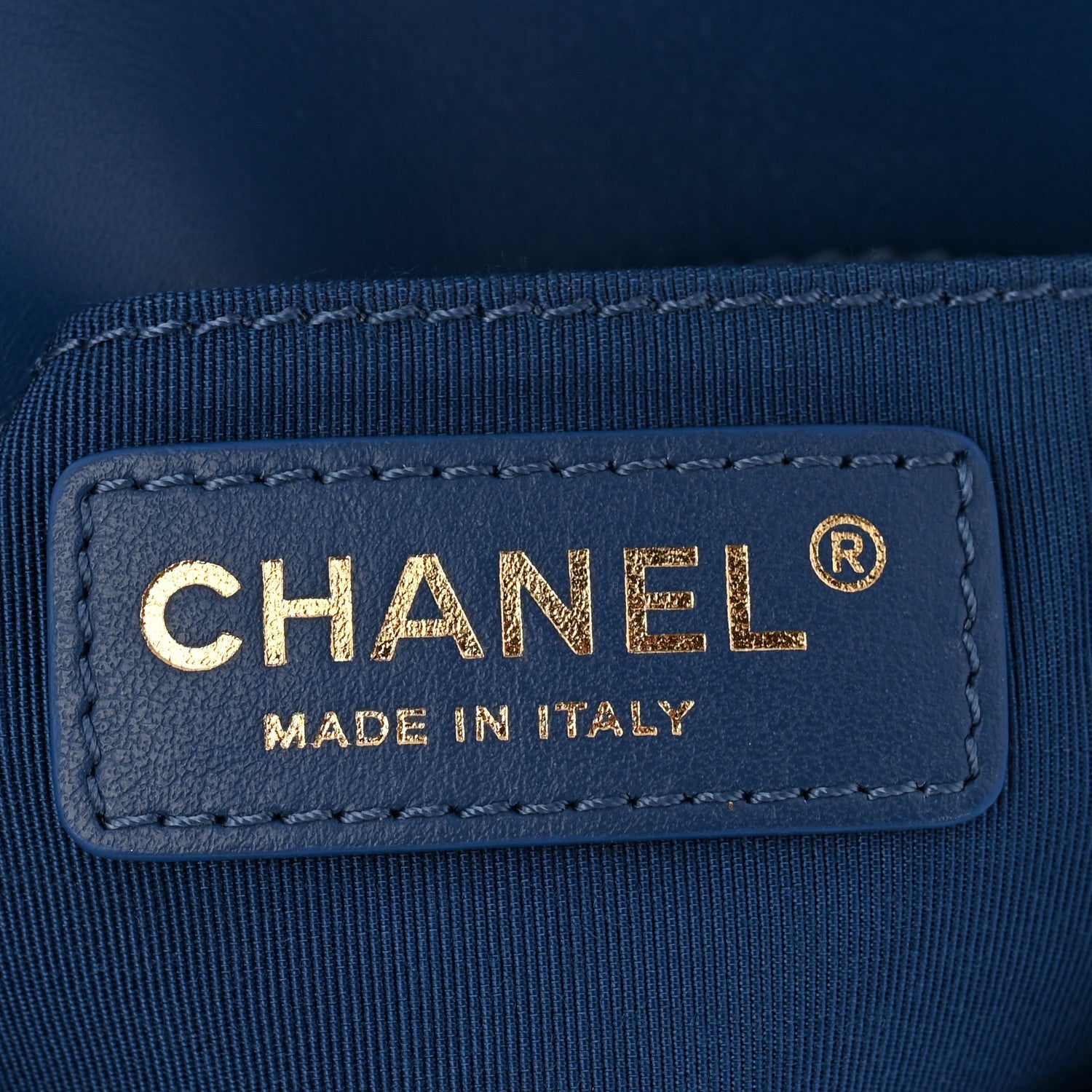 Calfskin Stitched Small Covered CC Flap Bag Blue