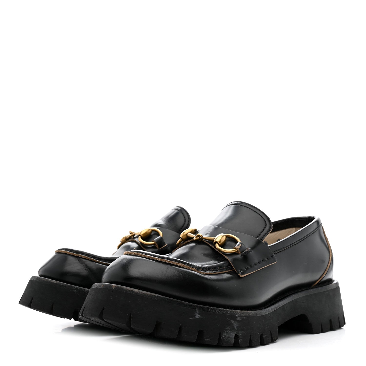 Cordovan Lux Womens Harald Horsebit 25mm Platform Loafers 38.5 Black