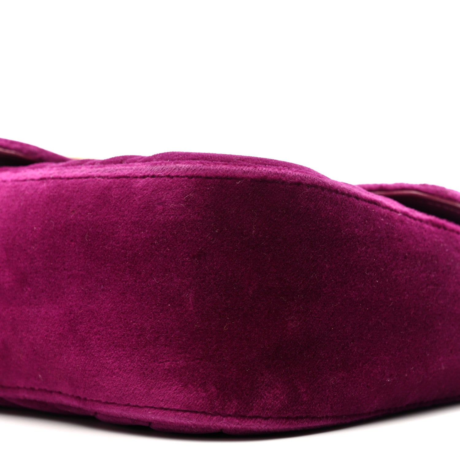 Velvet Matelasse Small GG Marmont Shoulder Bag Fuchsia Violet Cyclamen