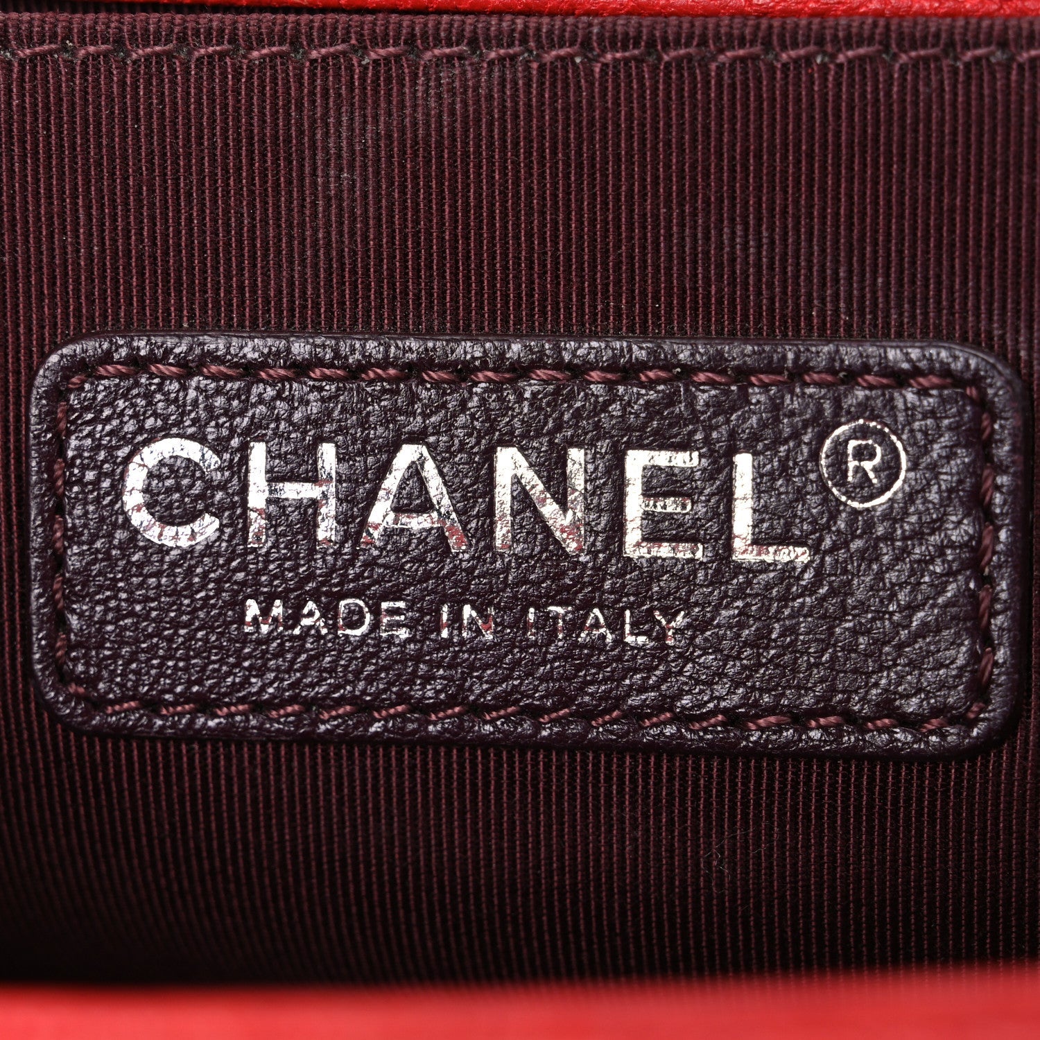 Crumpled Lambskin Small Studded Boy Flap Red