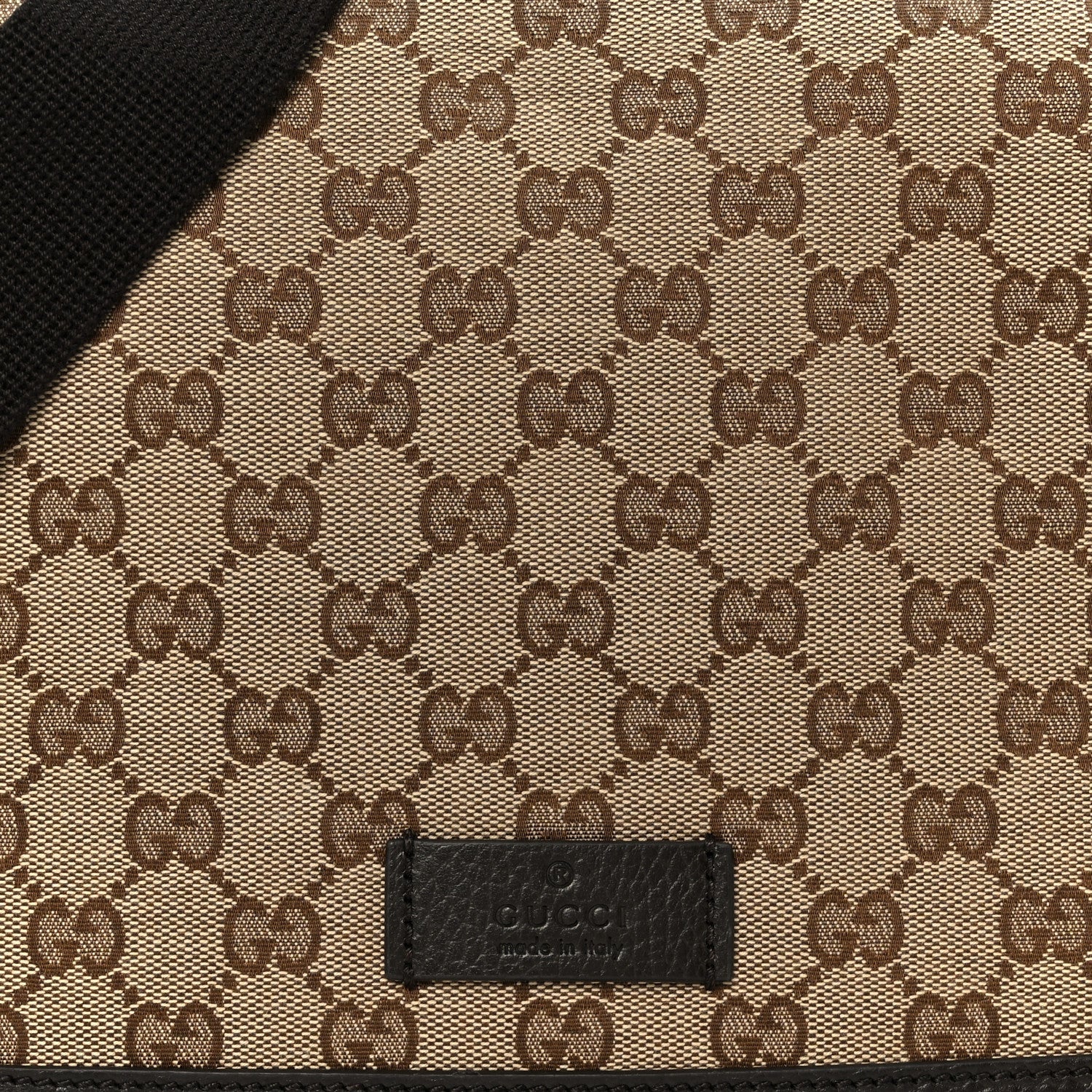 Monogram Flap Messenger Bag Beige Dark Brown
