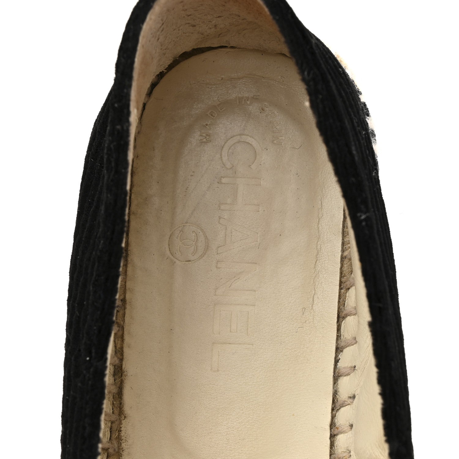 Velvet Grosgrain CC Espadrilles 38 Black