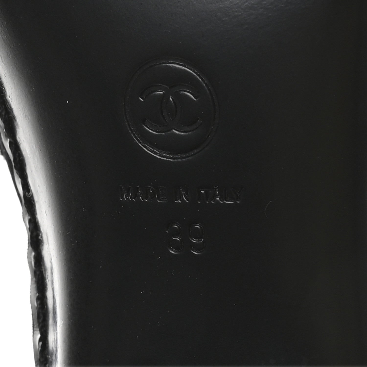 Shiny Calfskin Logo Loafers 38 Black