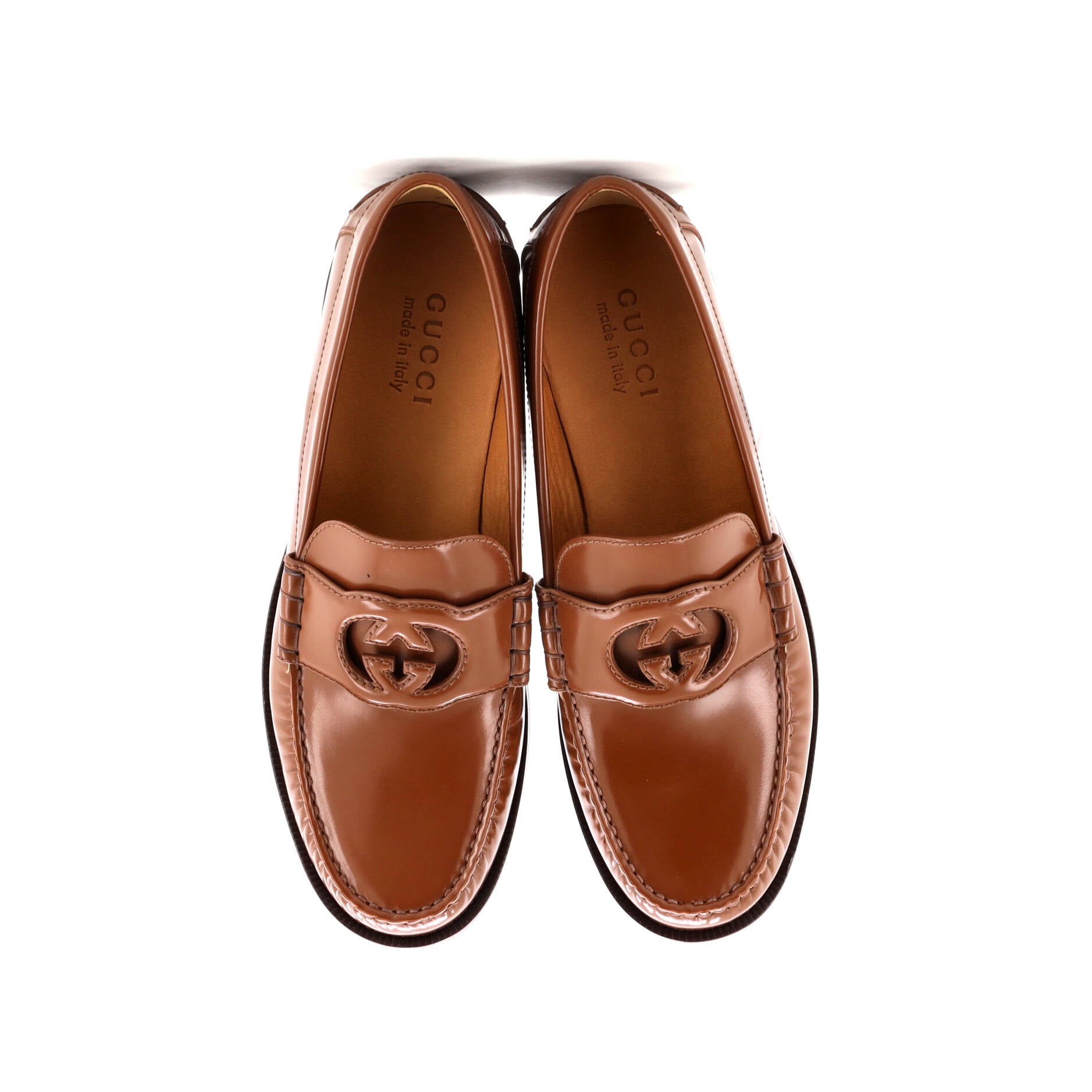 Men's Interlocking G Cutout Loafers Leather