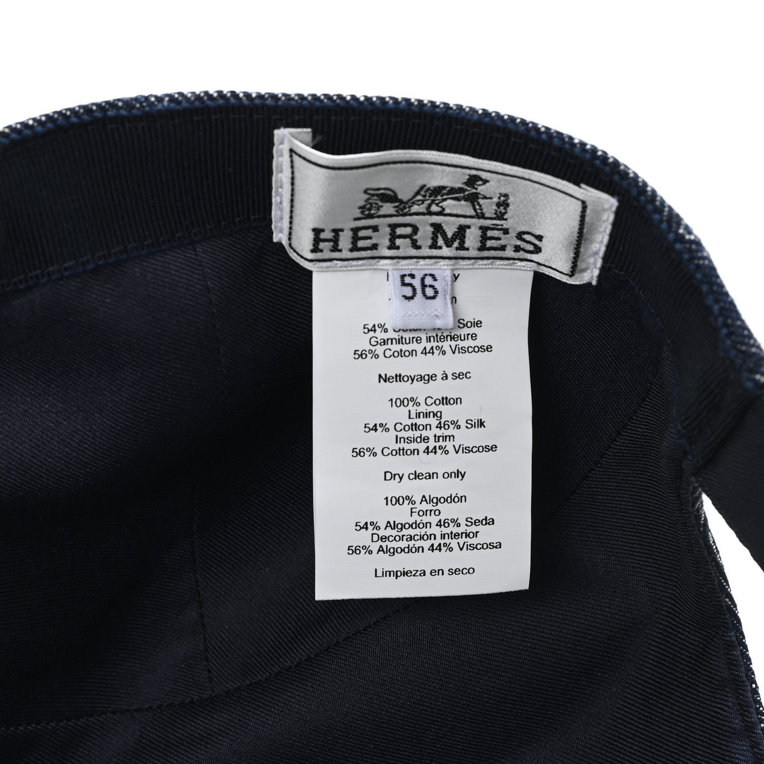 Cotton Denim Embroidered Davis Emile Hat 56 Indigo