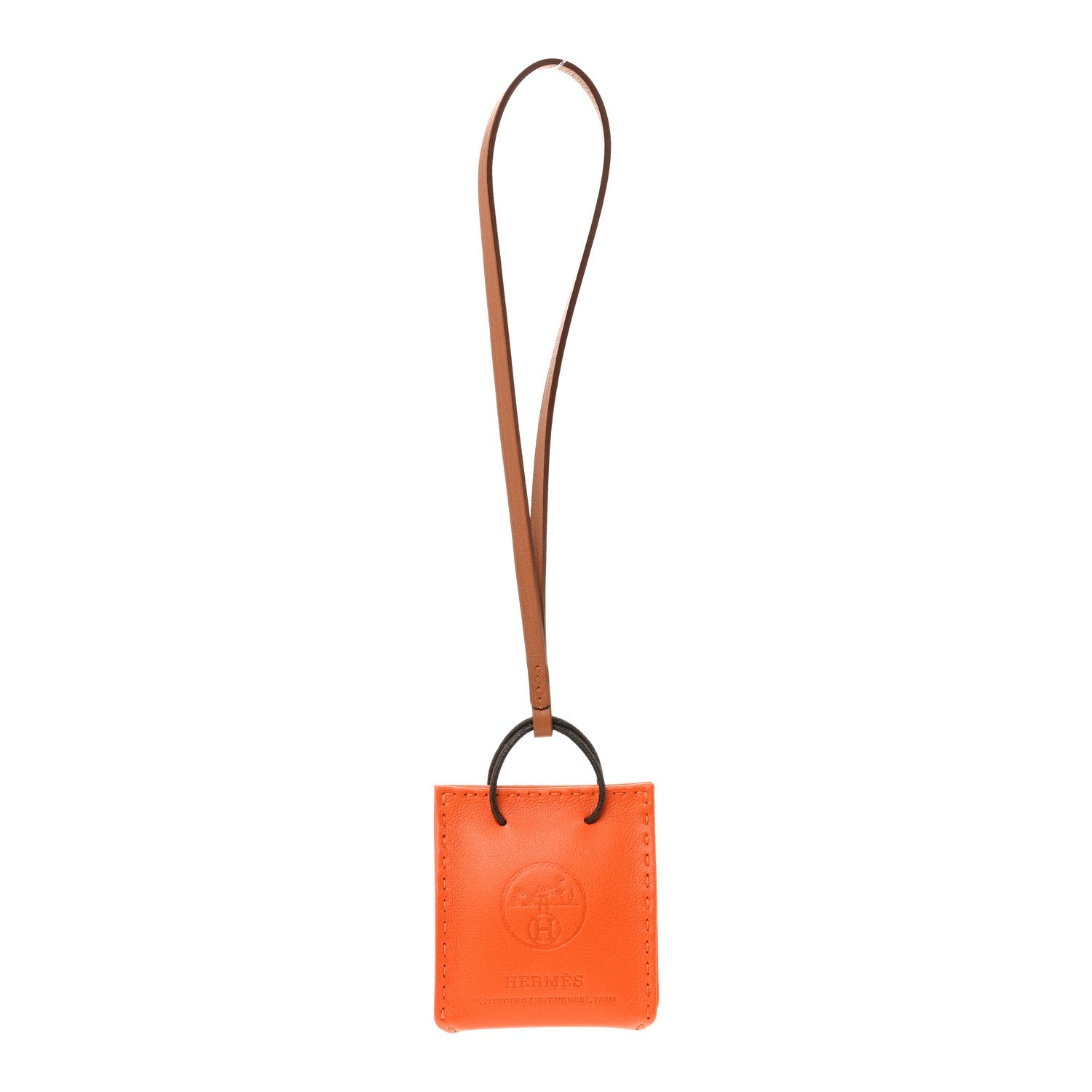 Milo Lambskin Swift Shopping Bag Charm Feu Gold