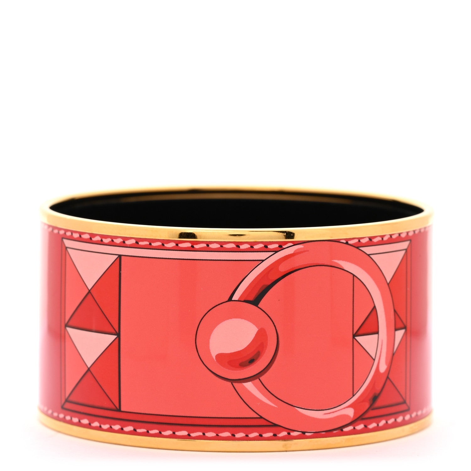 Enamel Printed Collier De Chien Extra Wide Bracelet 65 Red