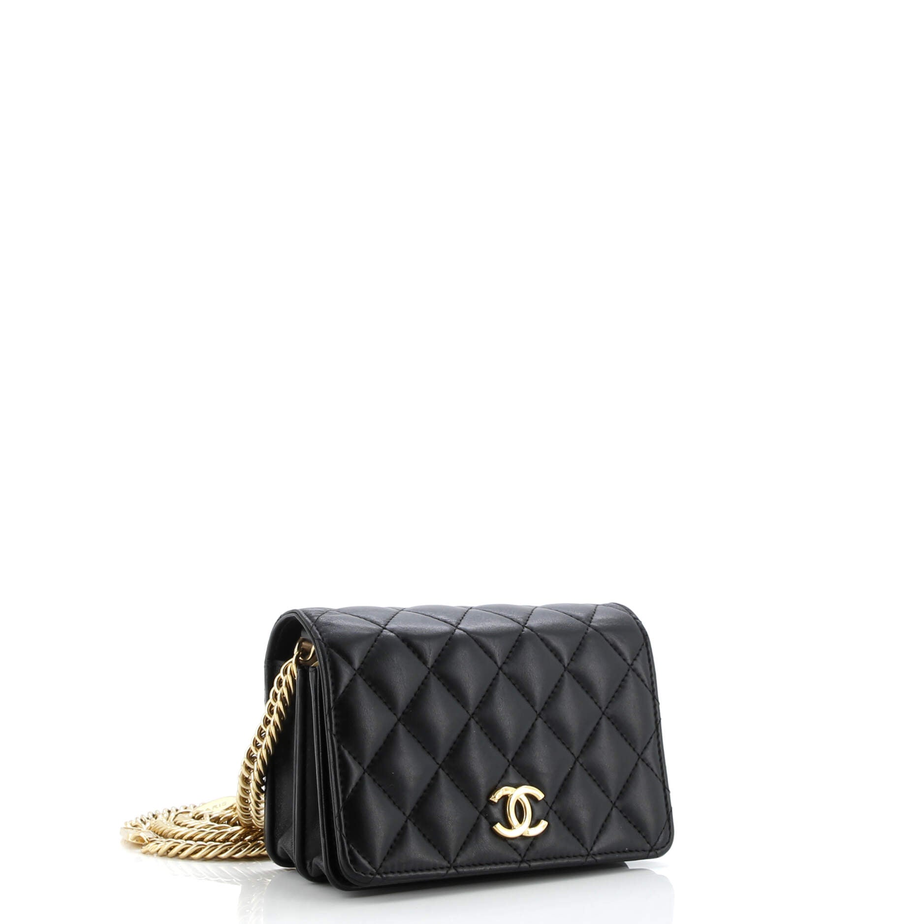 CC Enamel Full Flap Bag Quilted Lambskin Mini
