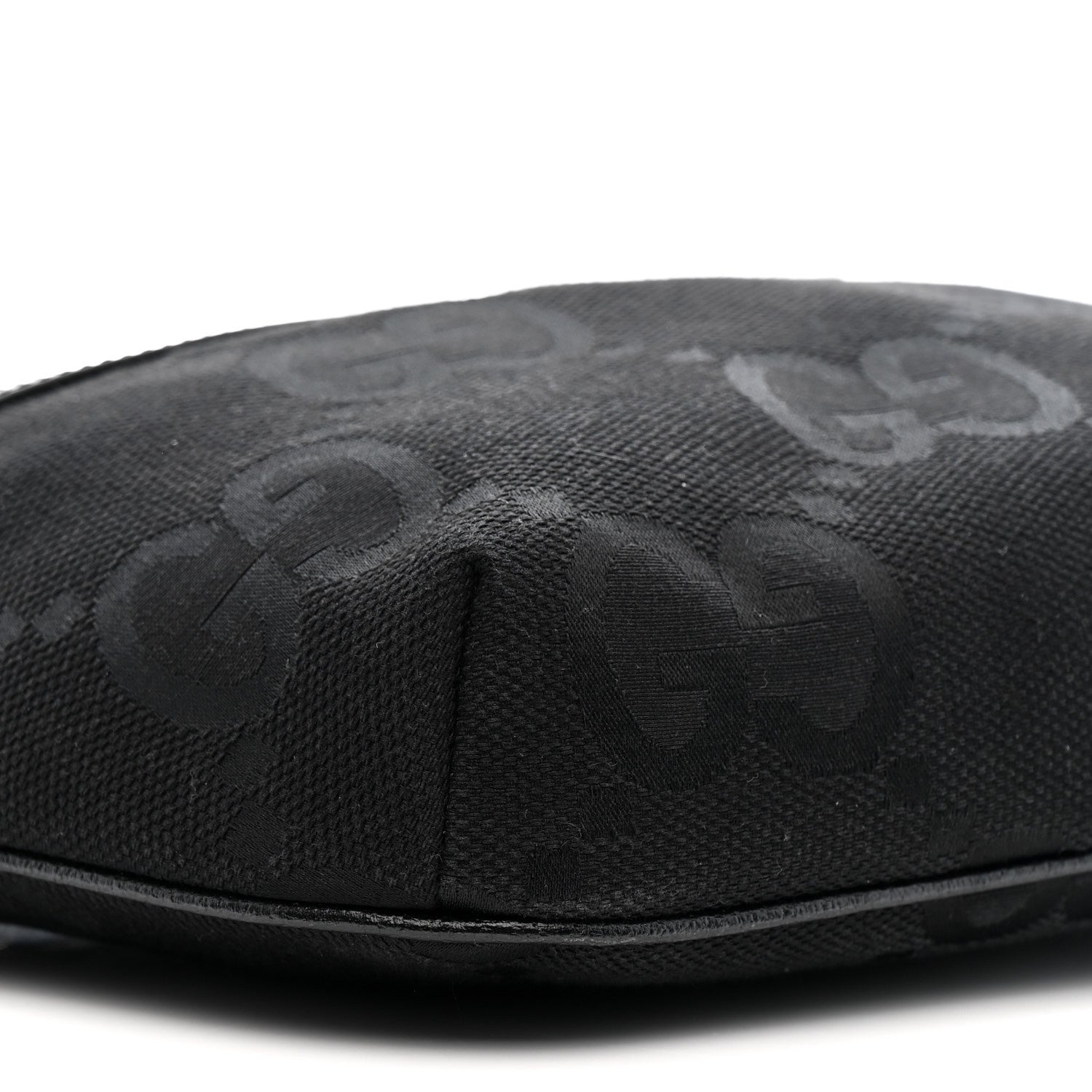 Monogram Jumbo GG Textured Dollar Calfskin Web Belt Bag Black