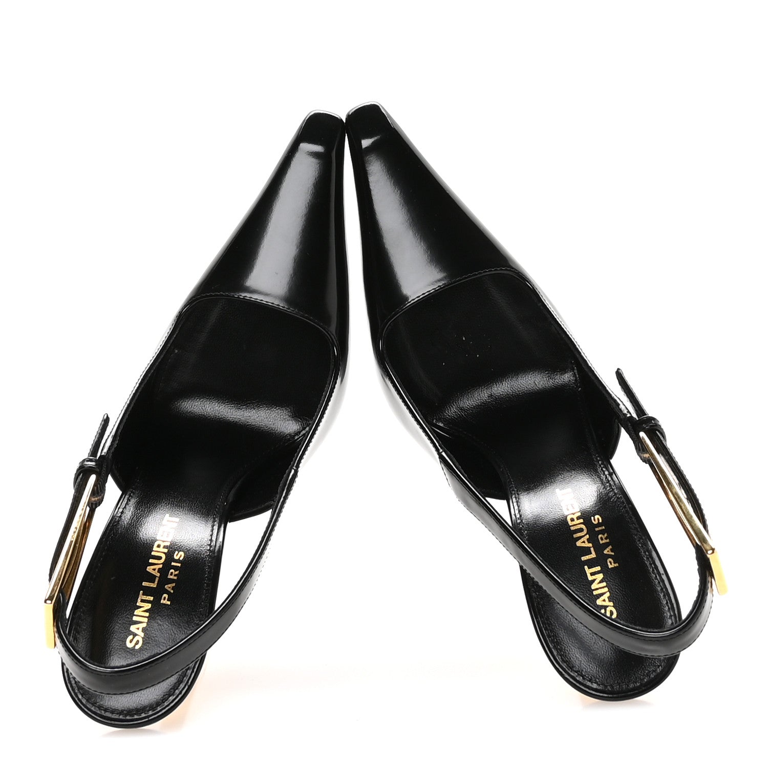 Glazed Calfskin Lee Slingback Pumps 35 Black