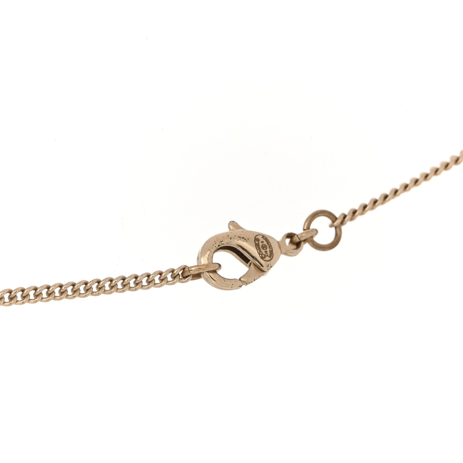 Mirror Twisted CC Pendant Necklace Gold Dark Grey