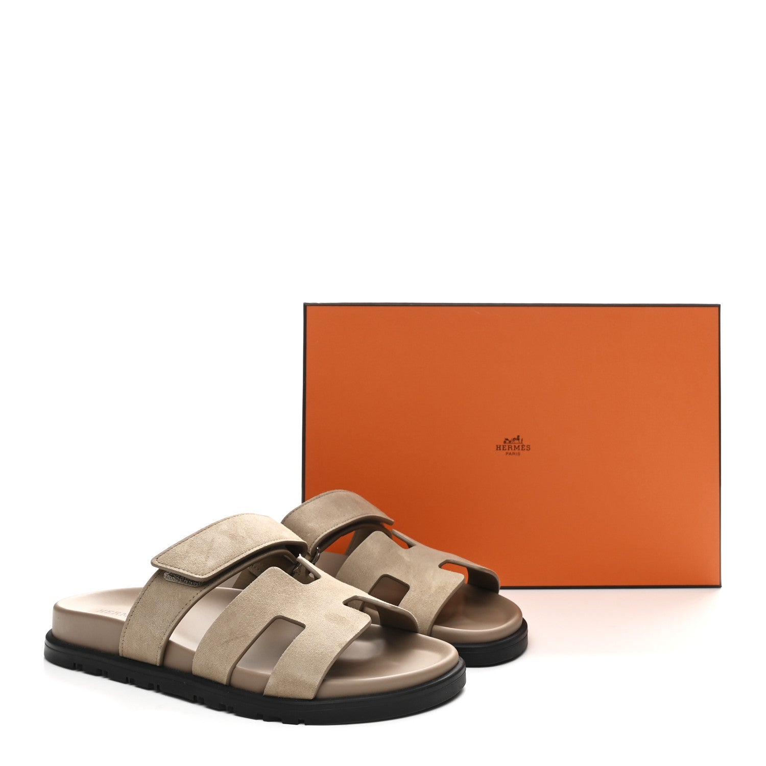 Suede Goatskin Womens Chypre Sandals 37.5 Beige Sable