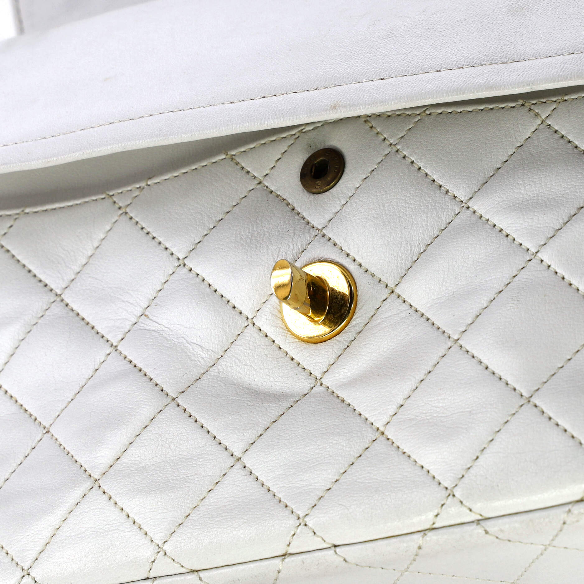 Vintage Two Tone CC Flap Bag Quilted Lambskin Medium