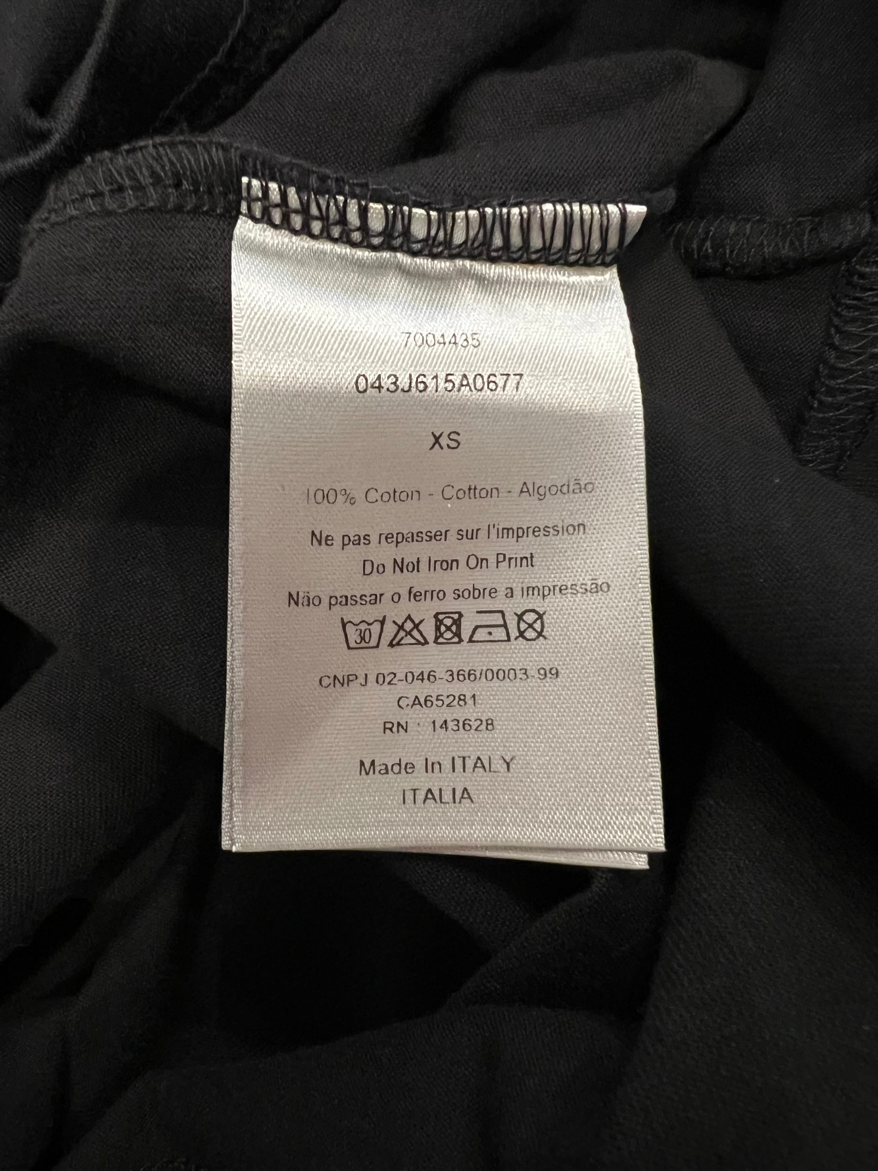 Christian Dior Black Short-Sleeved Oversized T-Shirt with Grey Logo Print Size XS (UK 6)