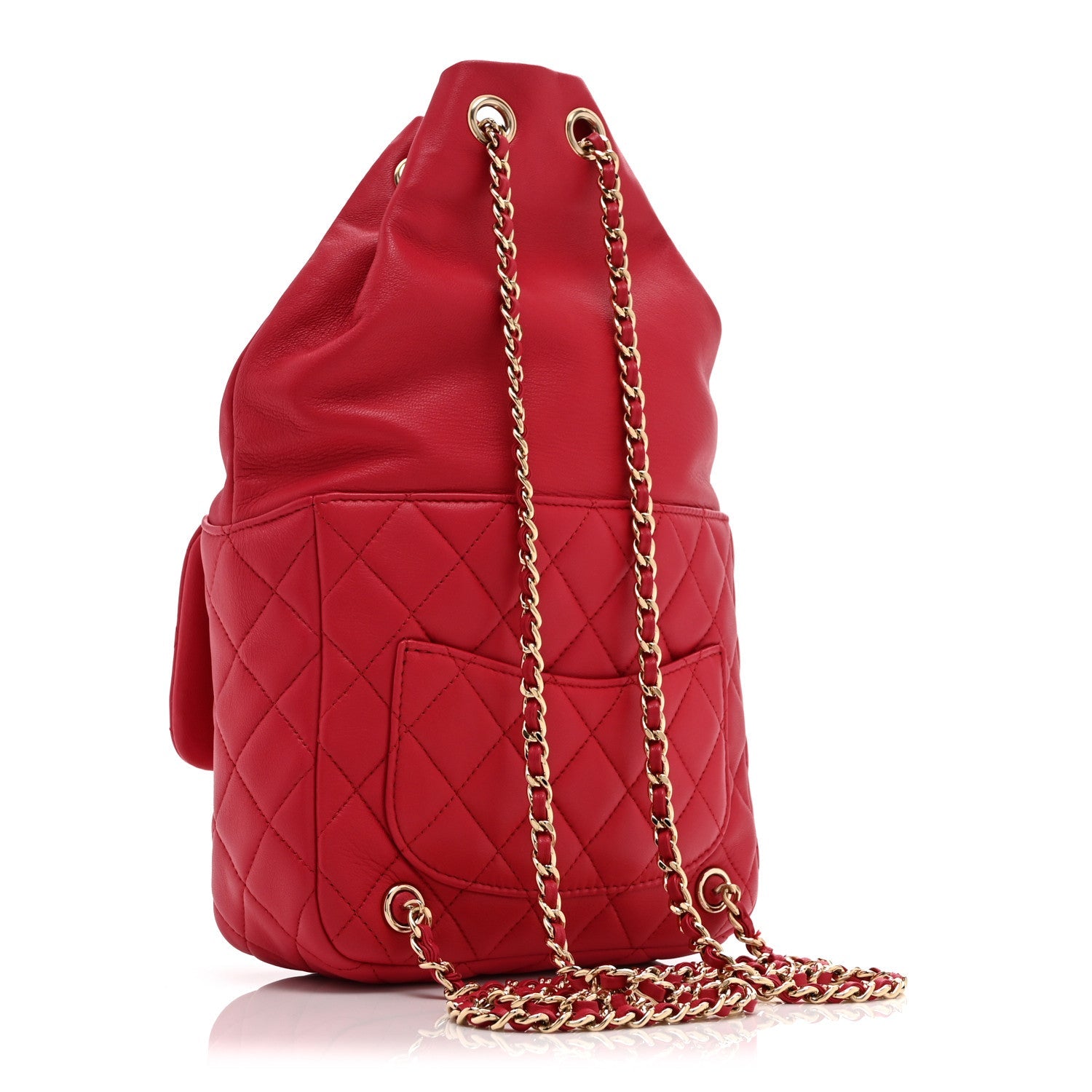 Lambskin Quilted Small in Seoul Backpack Dark Pink