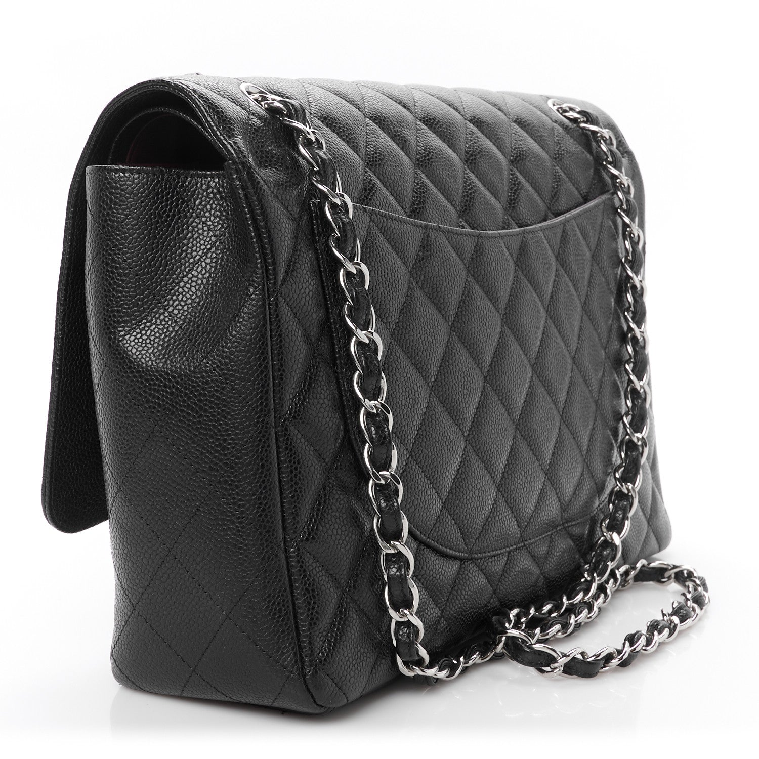 Caviar Quilted Maxi Double Flap Black