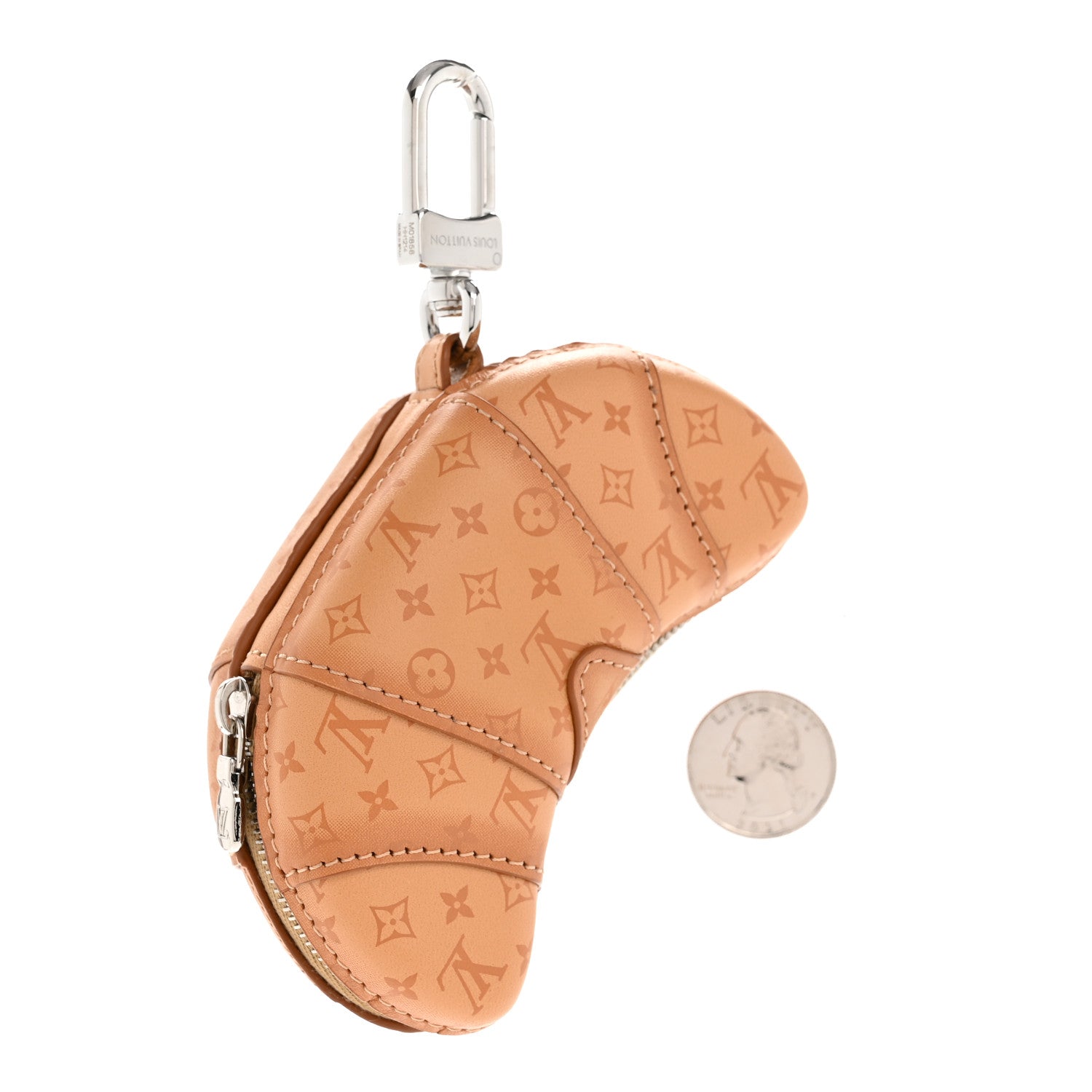 Calfskin Monogram LV Croissant Bag Charm Brown