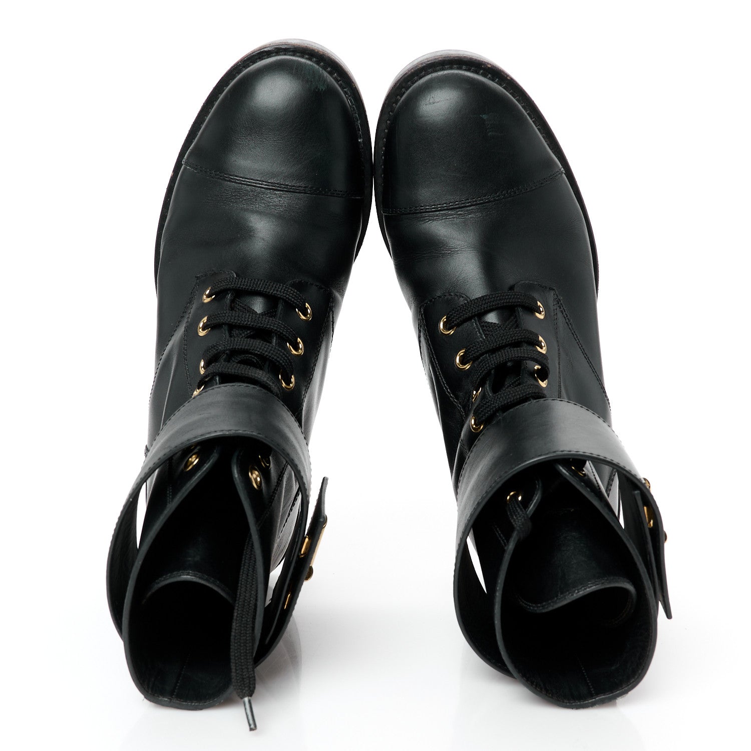 Calfskin Wonderland Flat Ranger Boots 37 Black