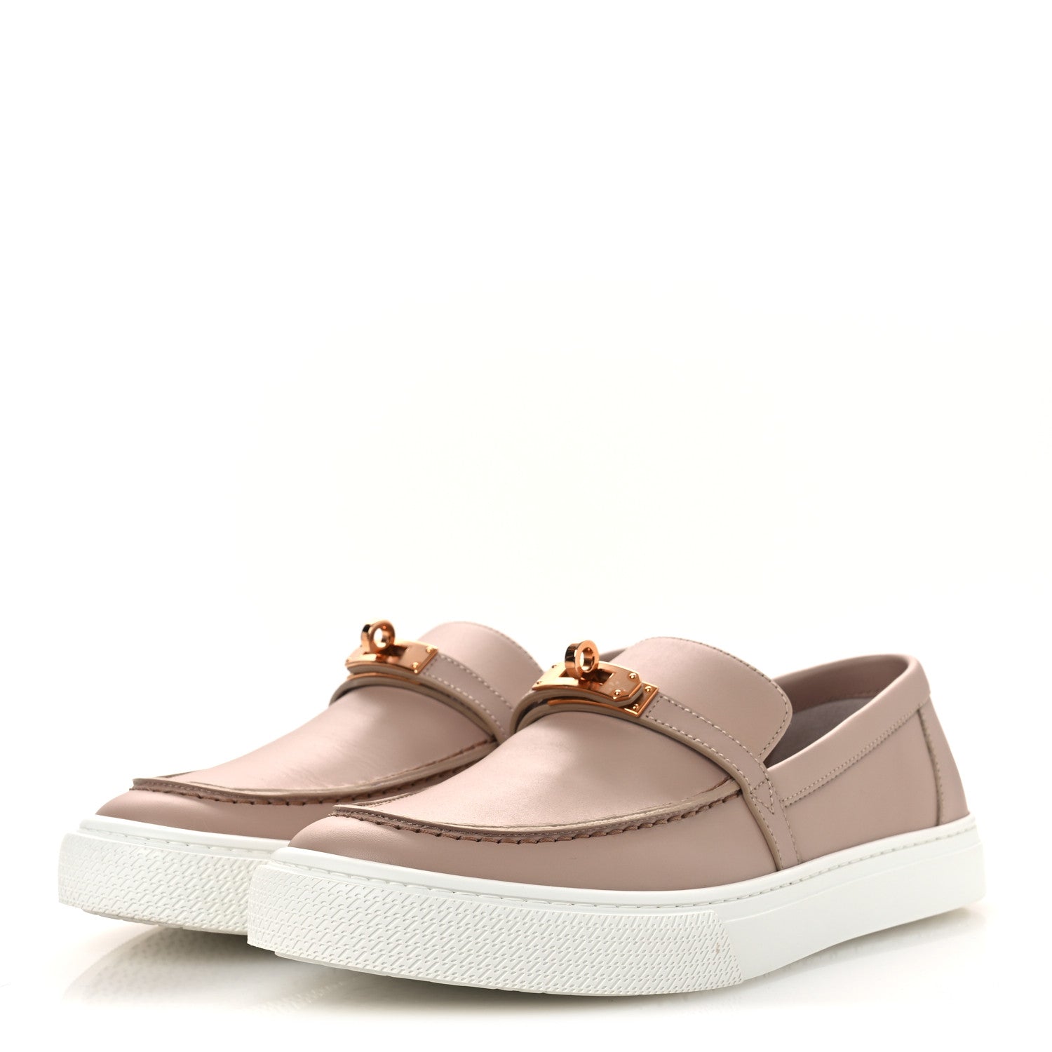 Calfskin Game Slip On Sneakers 41 Beige Nude