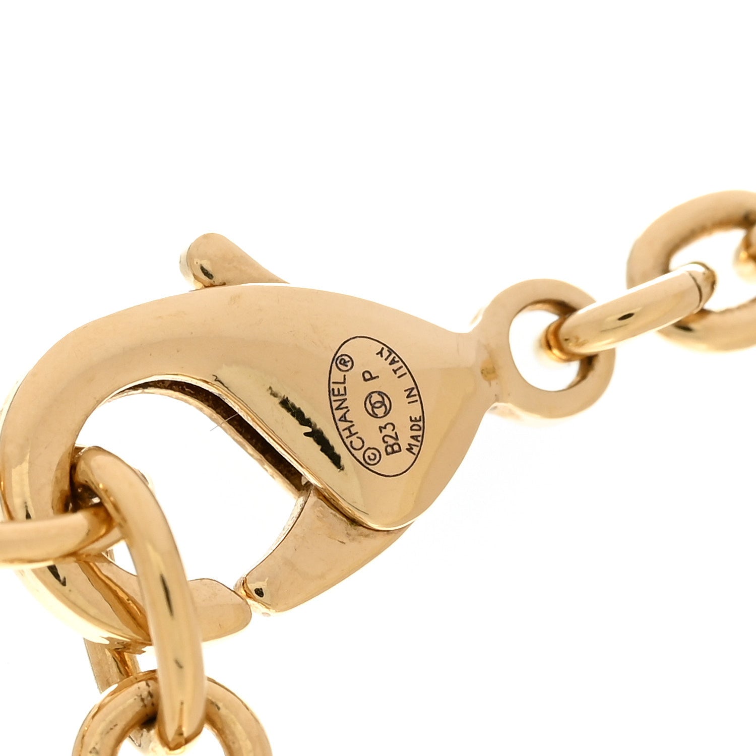 Crystal CC Heart Link Choker Necklace Gold