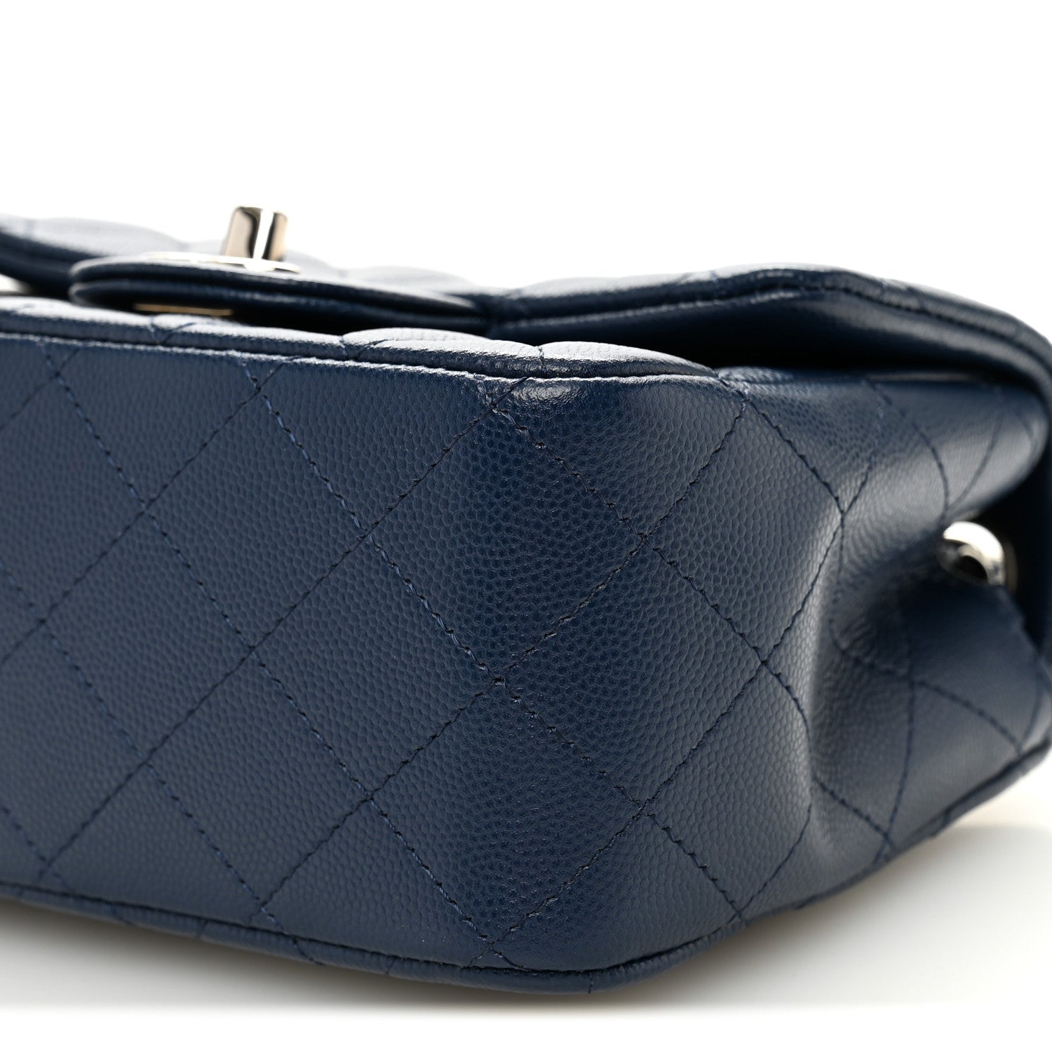 Caviar Quilted Mini Square Flap Navy