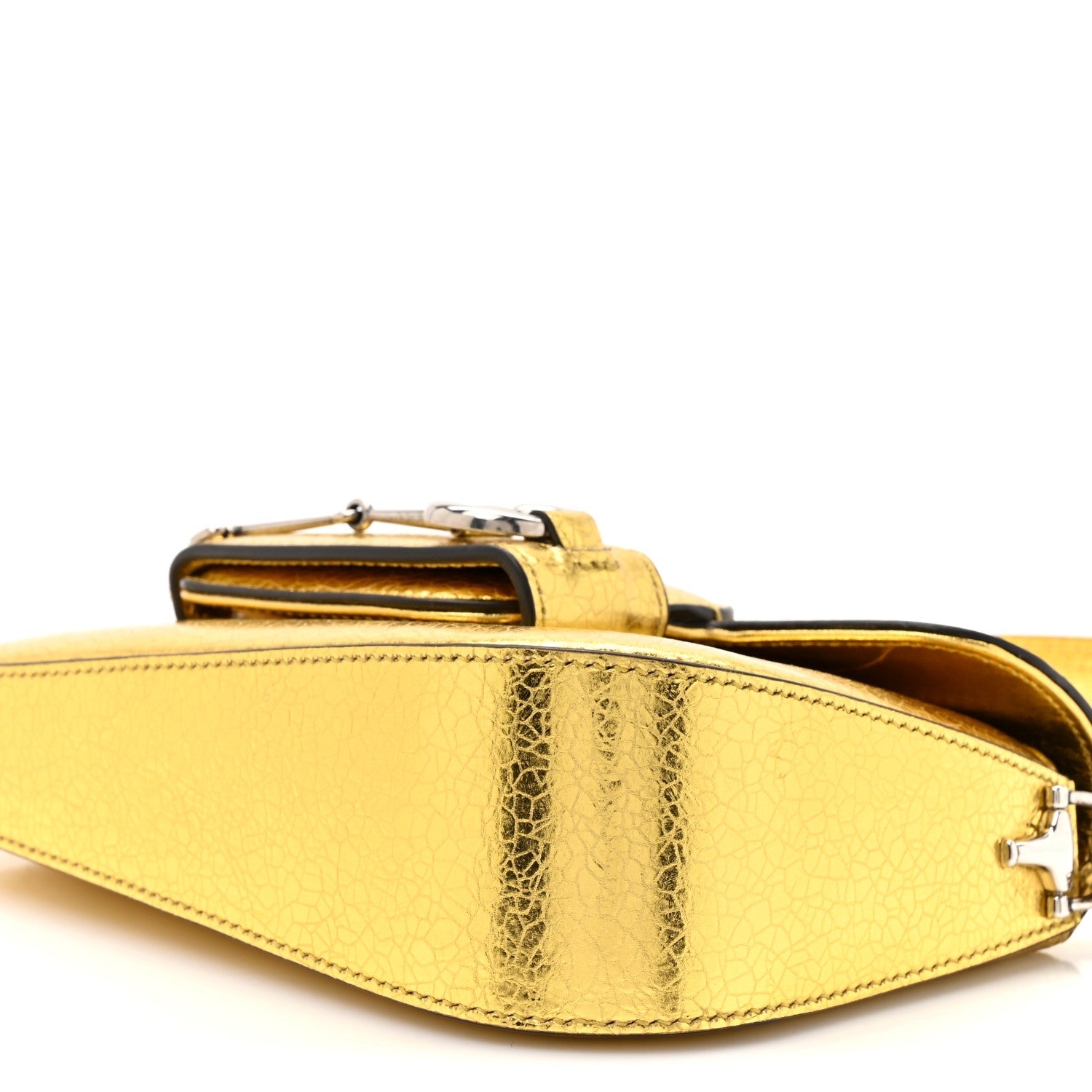 Metallic Calfskin Mini Horsebit 1955 Asymmetric Shoulder Bag Gold