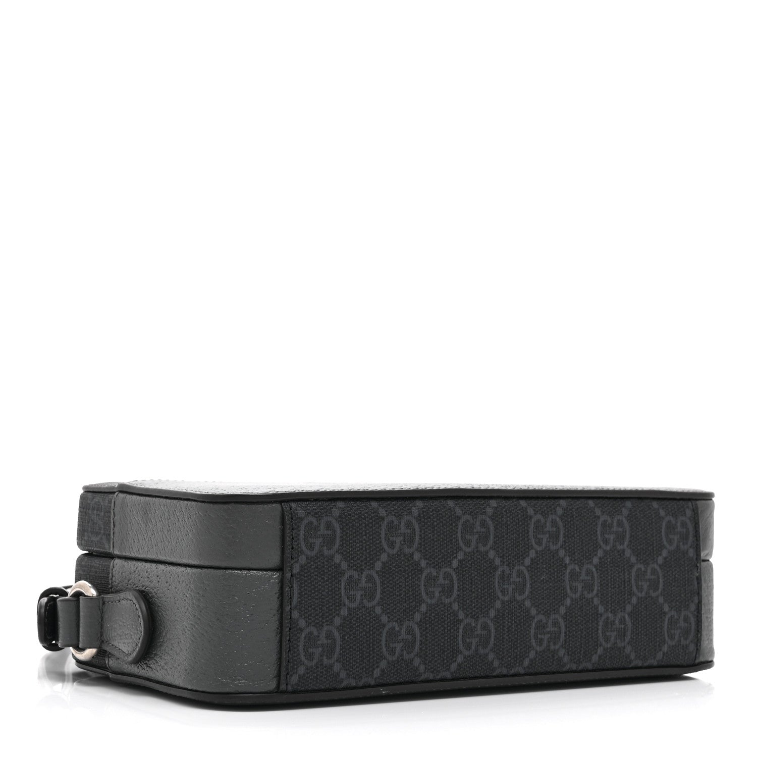 GG Supreme Monogram Textured Dollar Calfskin Mini New Basket Shoulder Bag Black Grey