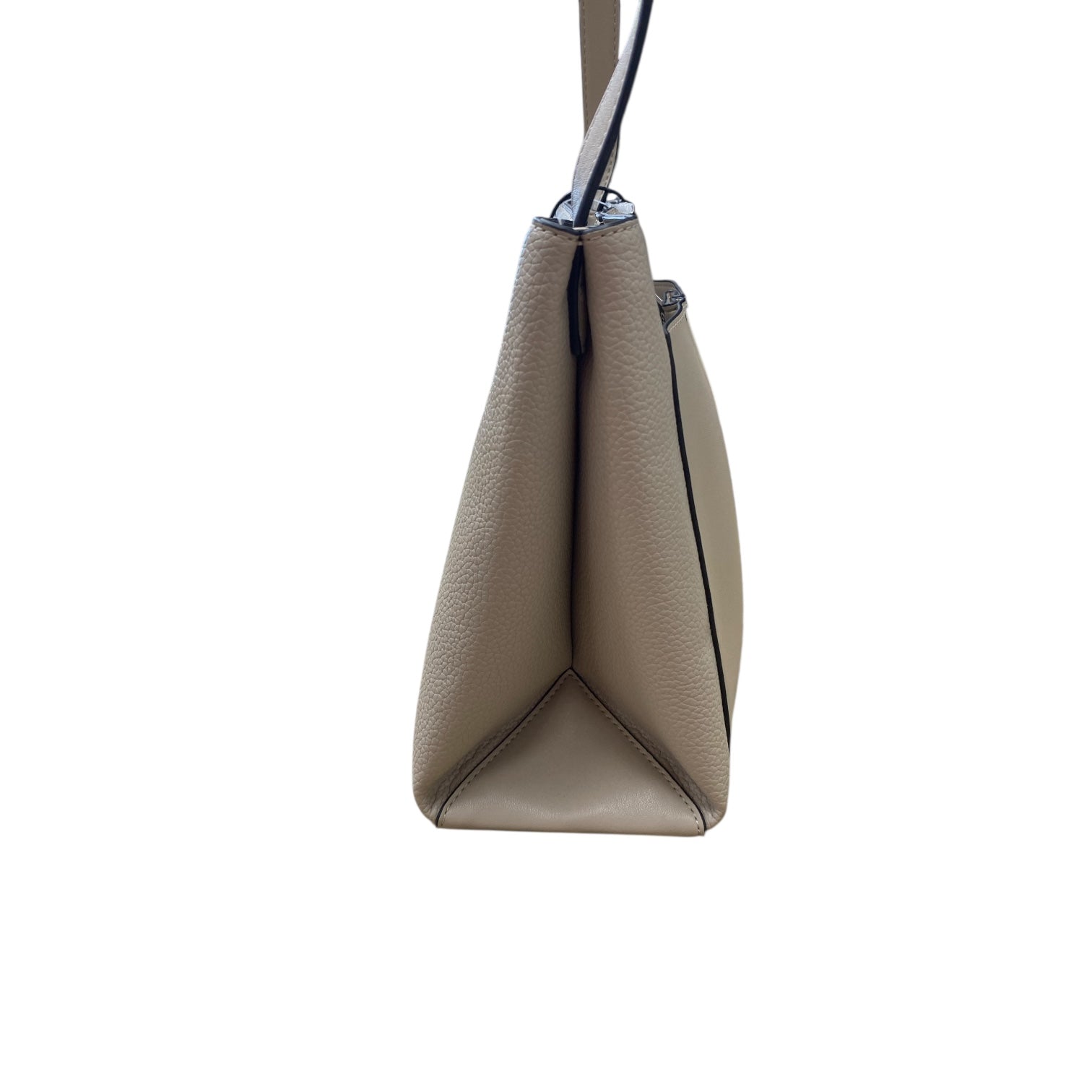 Handbag Leather By Calvin Klein In Taupe, Size:Medium