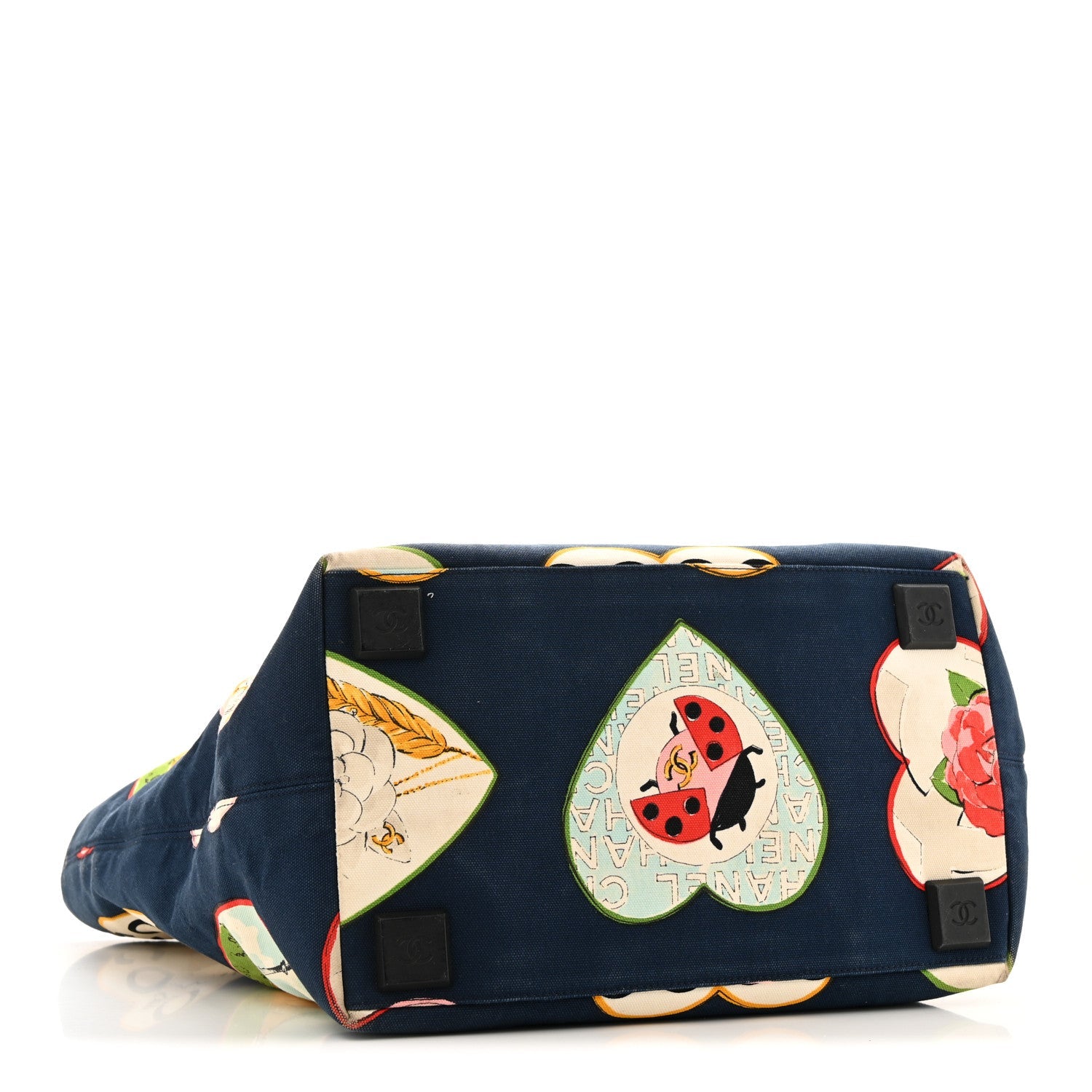 Canvas Coco Hearts Print Tote Blue