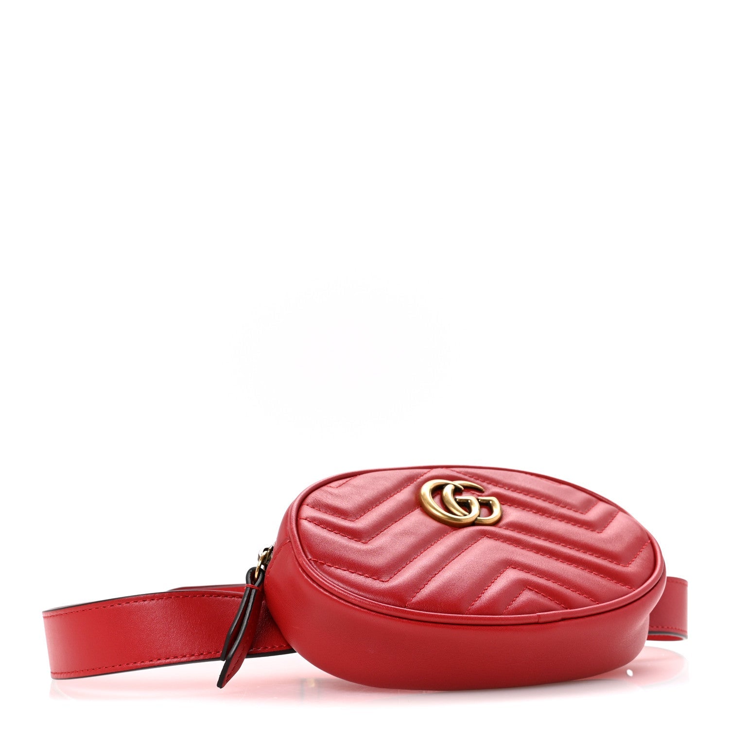 Calfskin Matelasse GG Marmont Belt Bag 85 34 Hibiscus Red